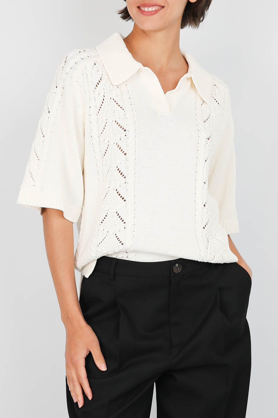 T-Shirt Kina in Ecru
