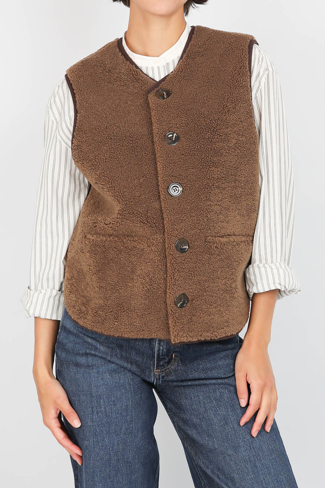 Gilet Fusil in Marron