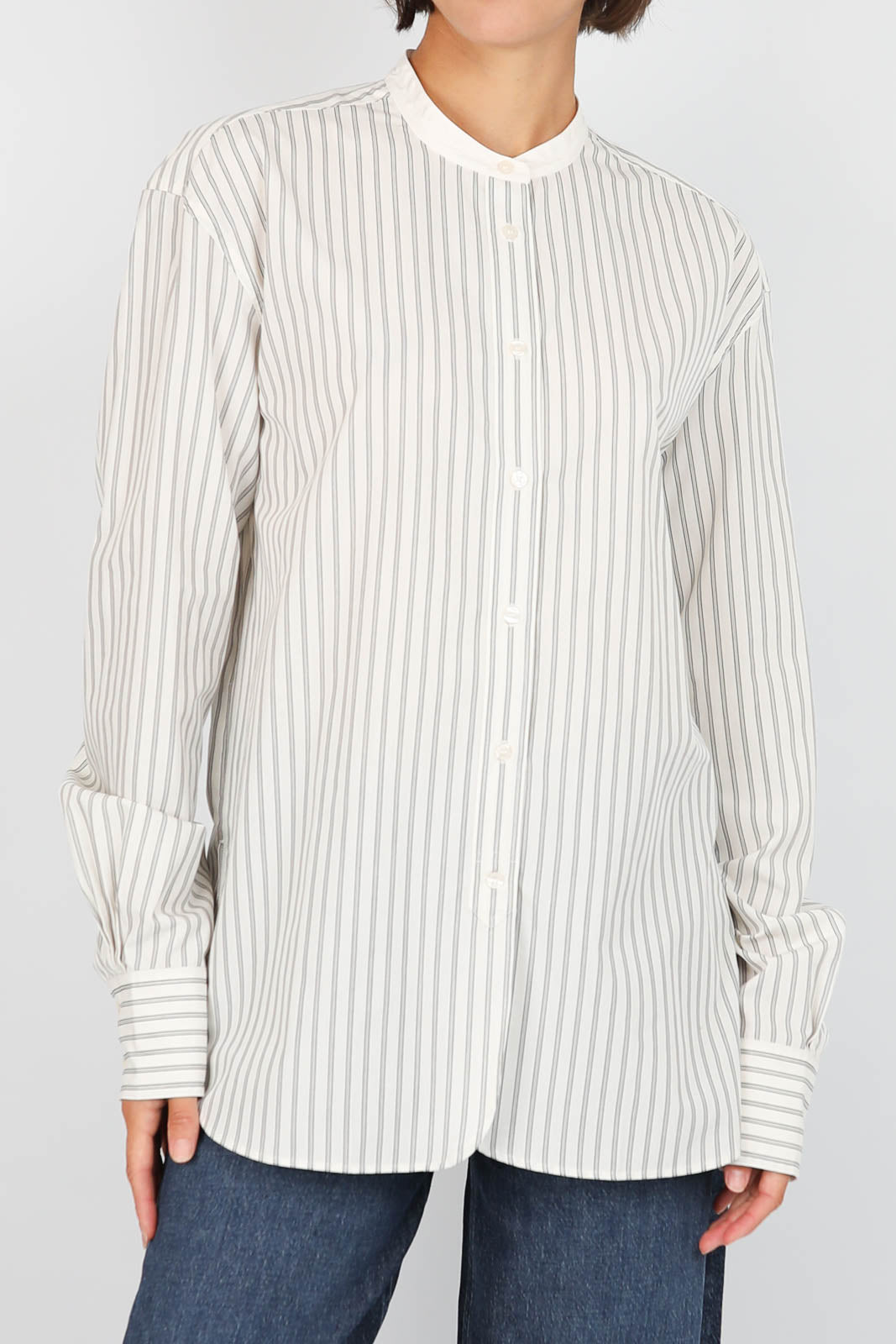 Bluse Bermudes in Blanc Casse/Noir