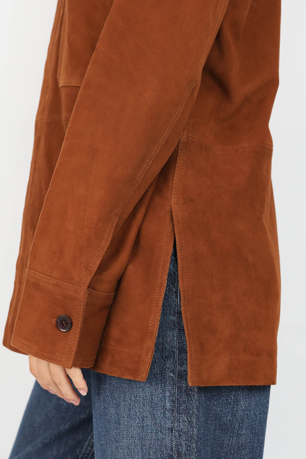Bluse/Overshirt Florys aus Wildleder in Chocolat
