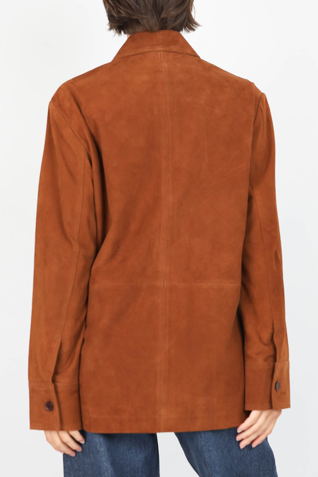 Bluse/Overshirt Florys aus Wildleder in Chocolat
