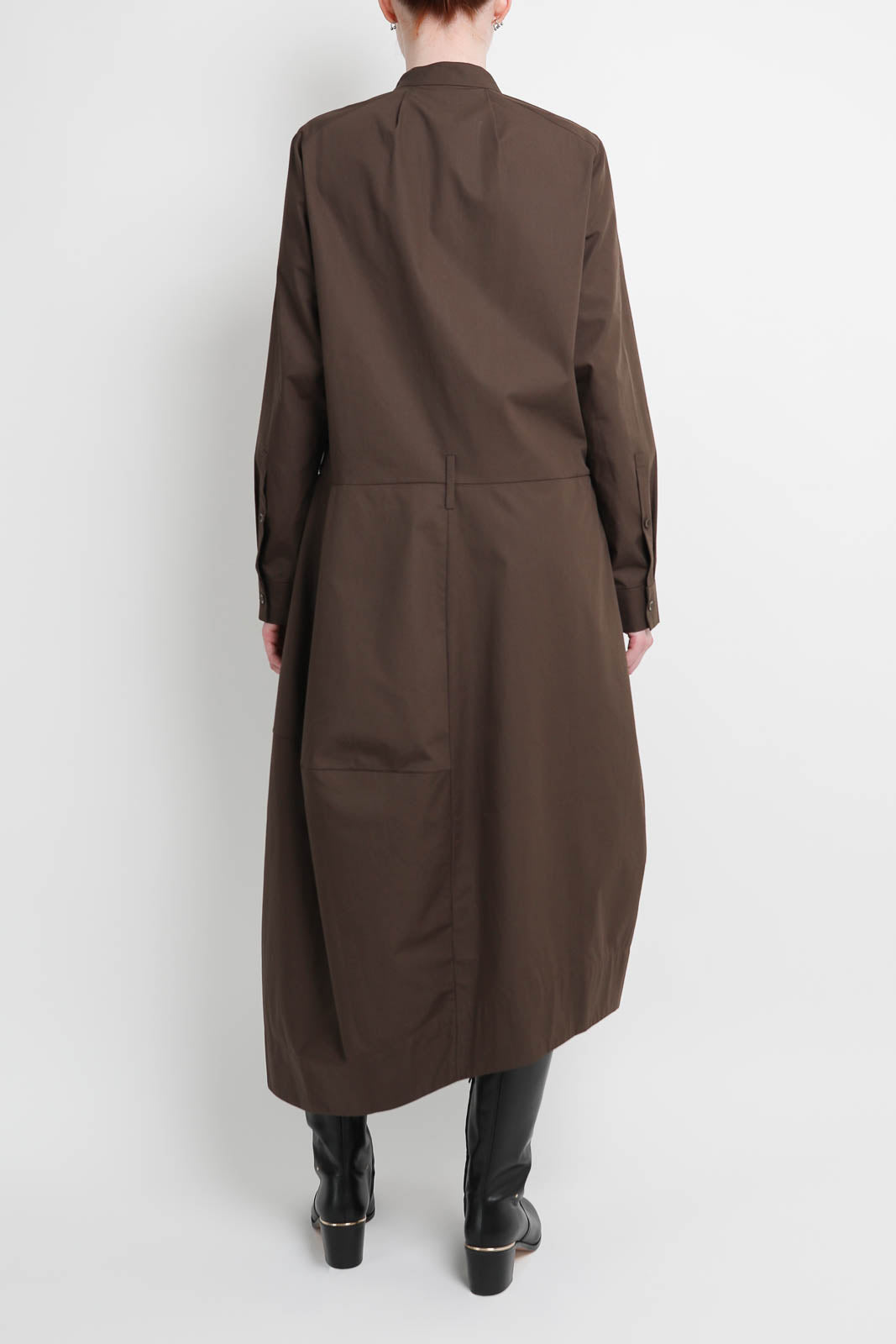 Tibi, Kleid Poplin Balloon in Braun