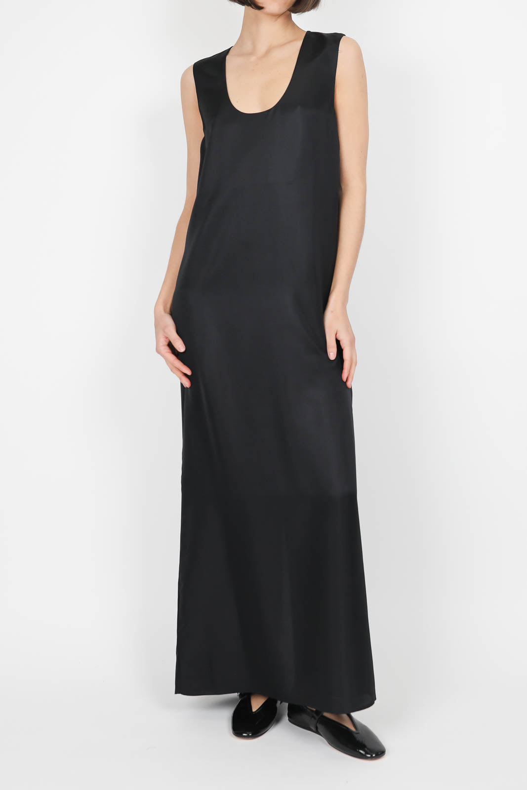 Kleid Scoop-Neck in Schwarz
