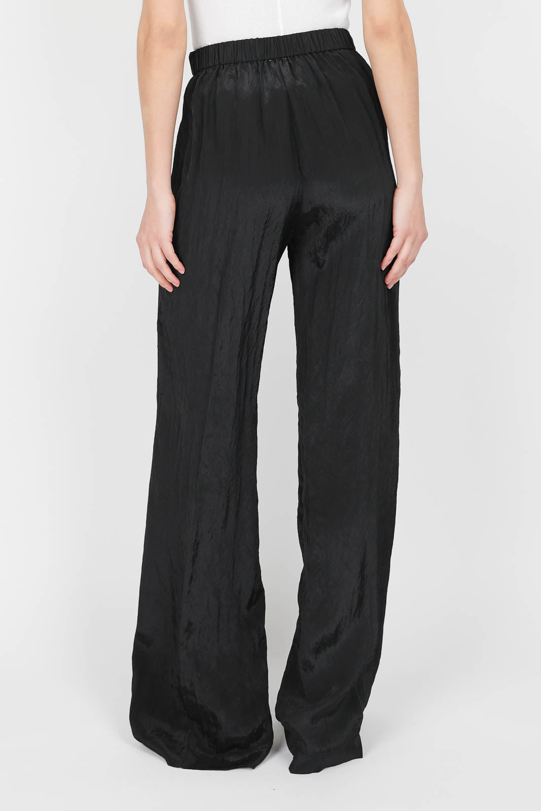 Hose aus Satin in Schwarz