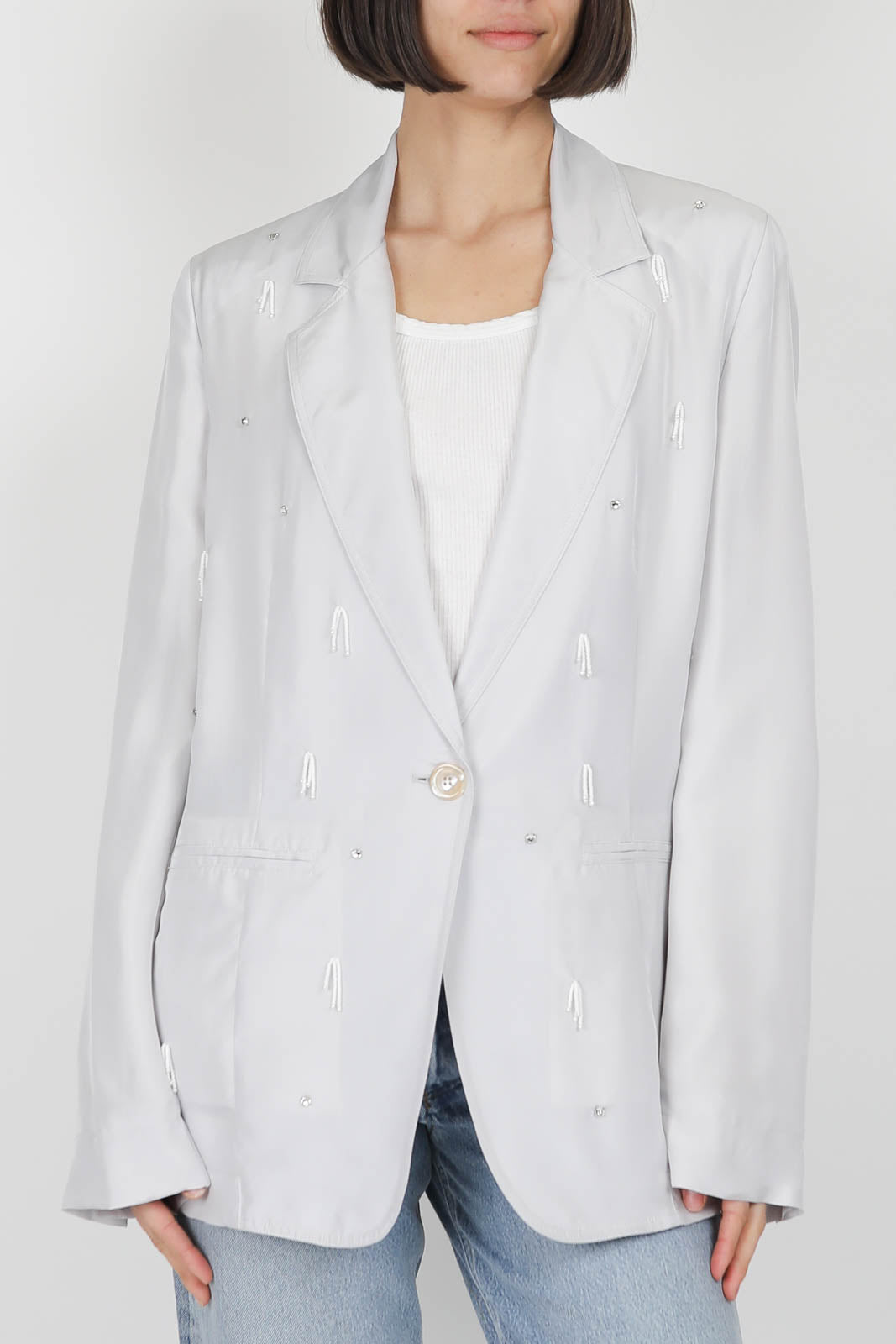 Blazer aus Seide in Madreperla