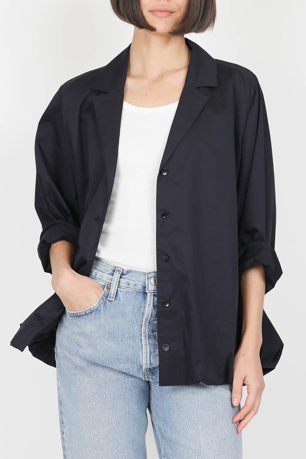 Bluse Bubble in Dark Navy