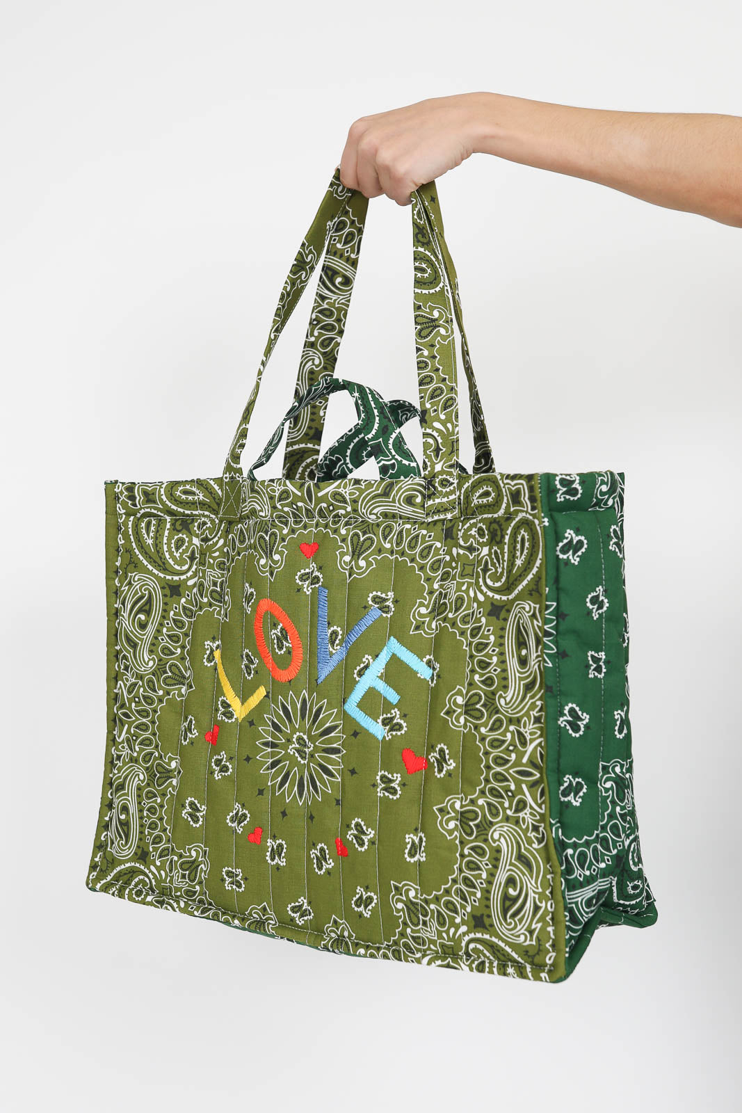 Tasche Maxi Cabas Love in Bronze/Vert Weekend
