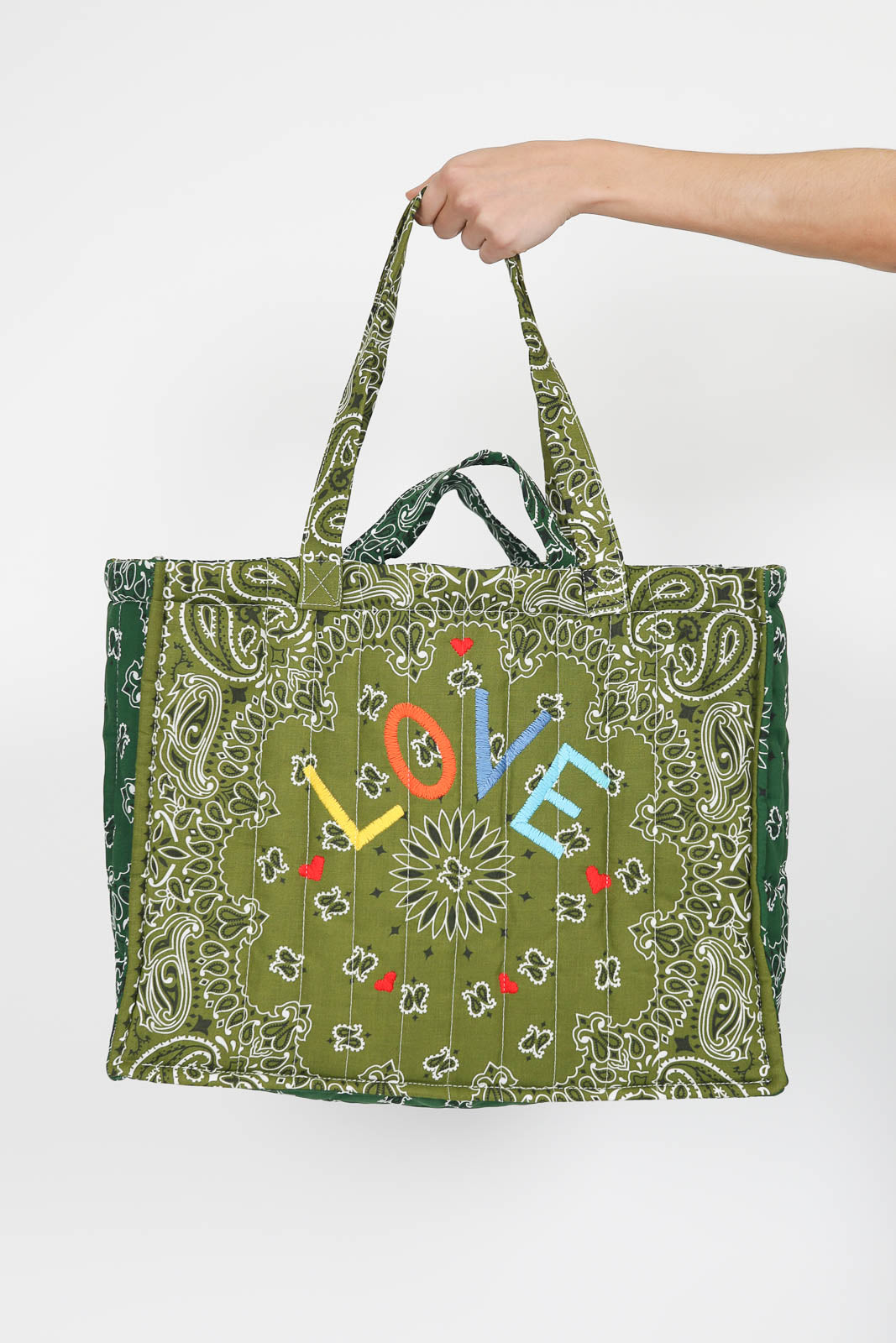 Tasche Maxi Cabas Love in Bronze/Vert Weekend