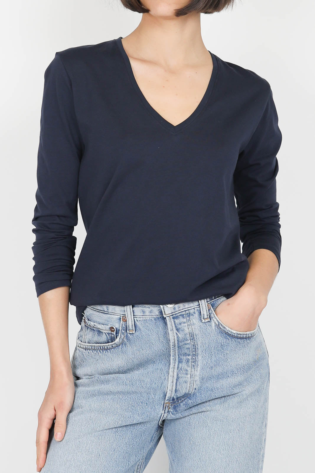 Langarm-Shirt Chloe in Marine