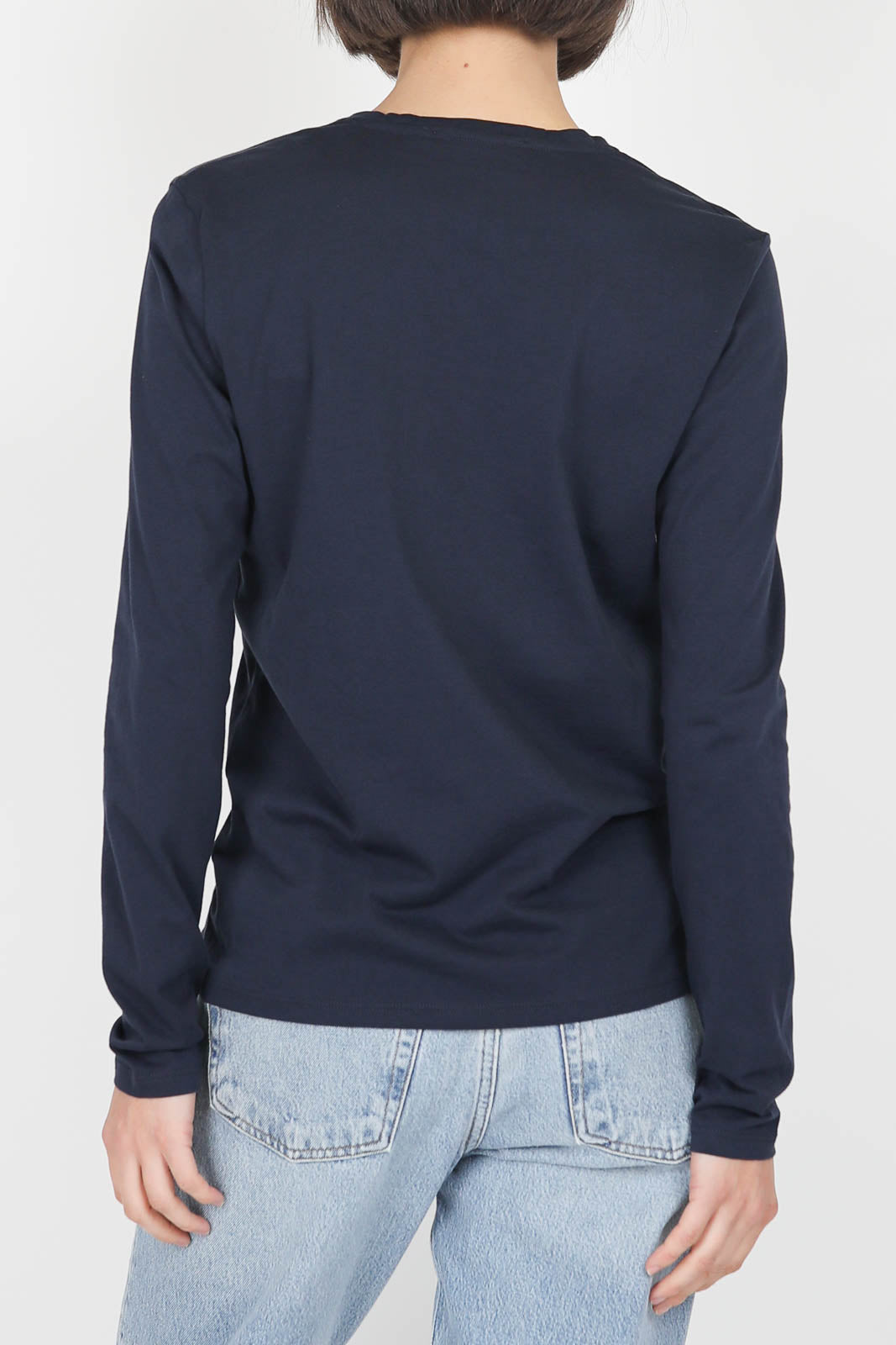 Vestibule Garderobe, Langarm-Shirt V-Neck in Marine