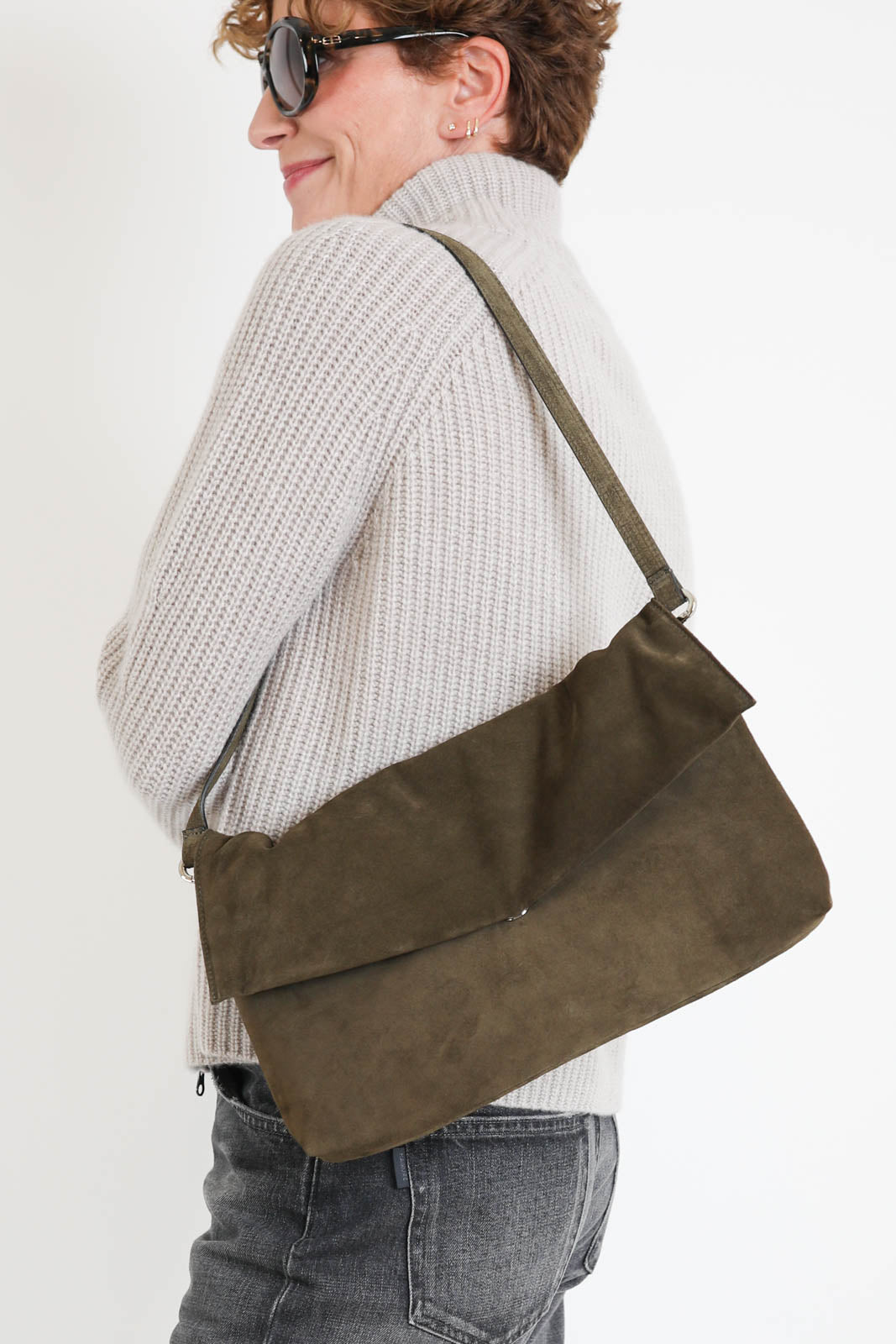 Zilla, Tasche Leather Longuette in Oliva