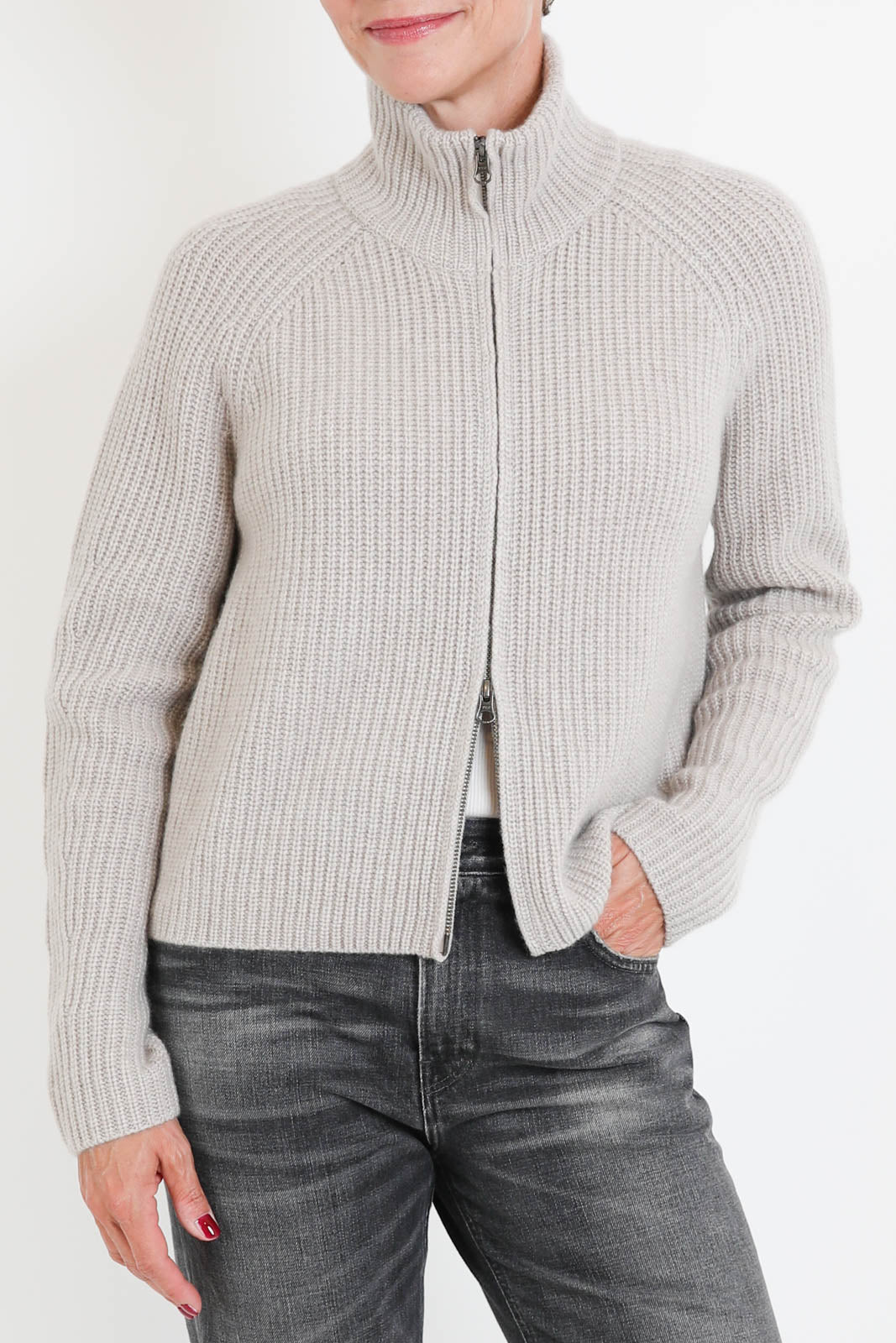 Lisa Yang, Cardigan Sadie Zip in Sand