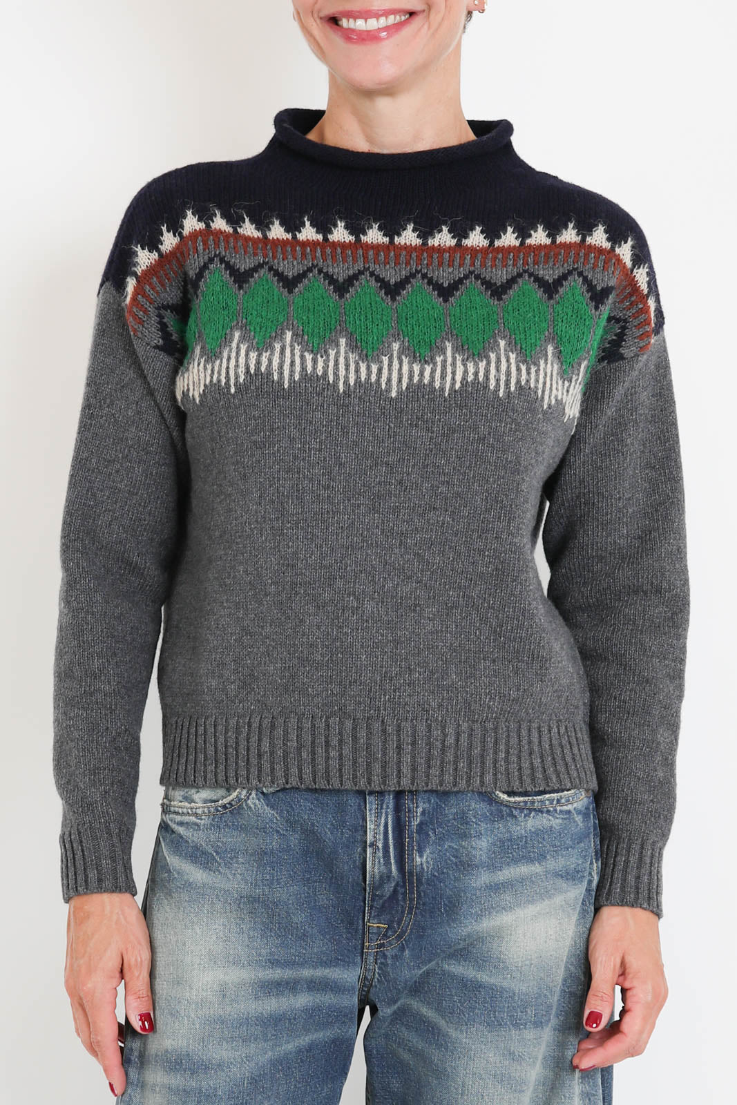 FLOOR, Pullover High Neck in Acciaio