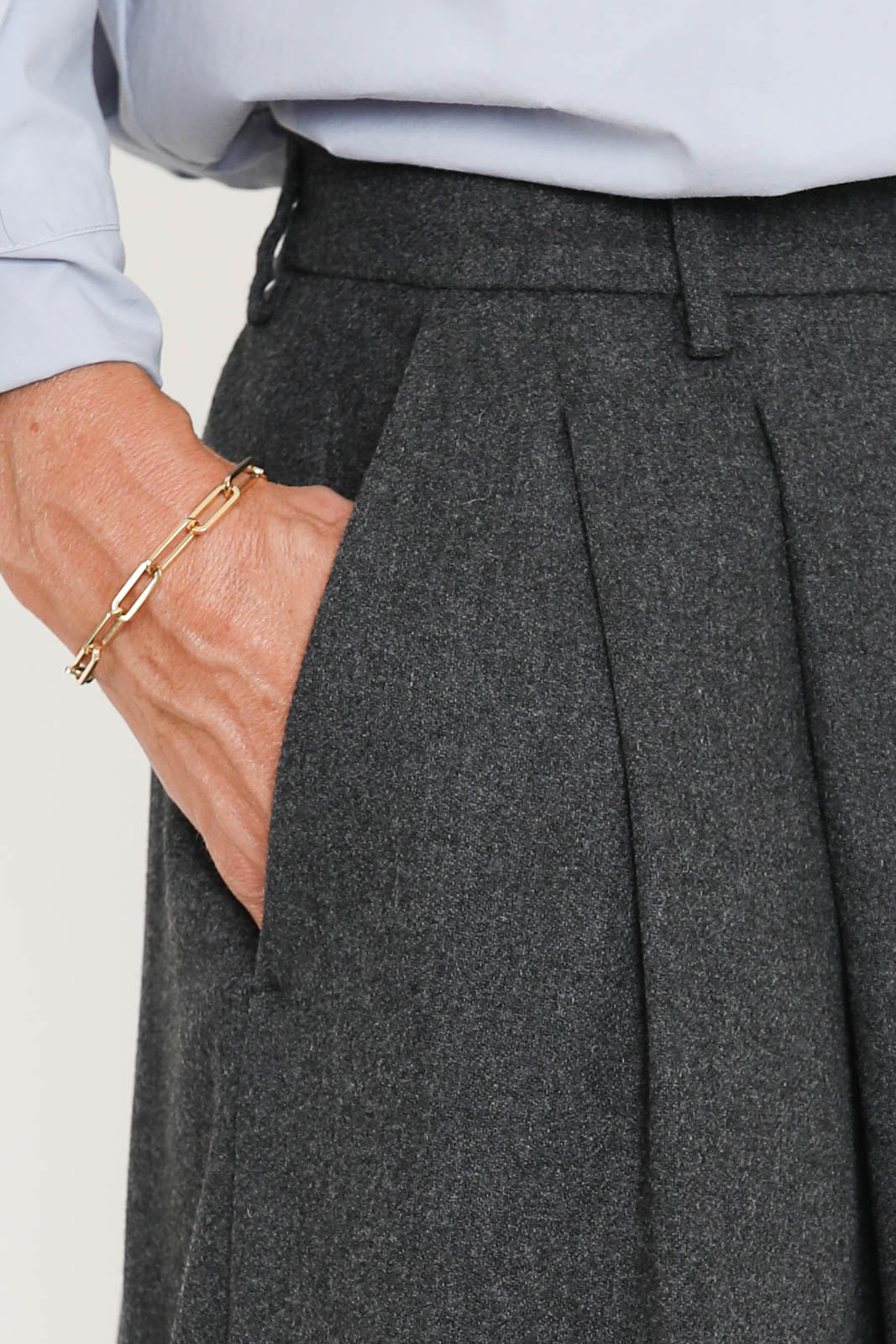 Zenggi, Hose Soft Flannel Jade Elastic in Charcoal