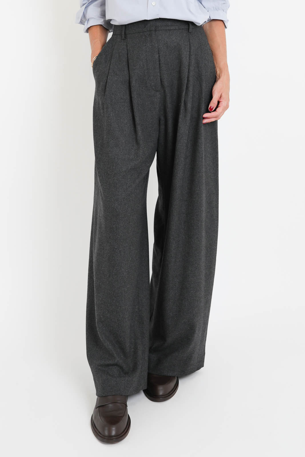 Zenggi, Hose Soft Flannel Jade Elastic in Charcoal