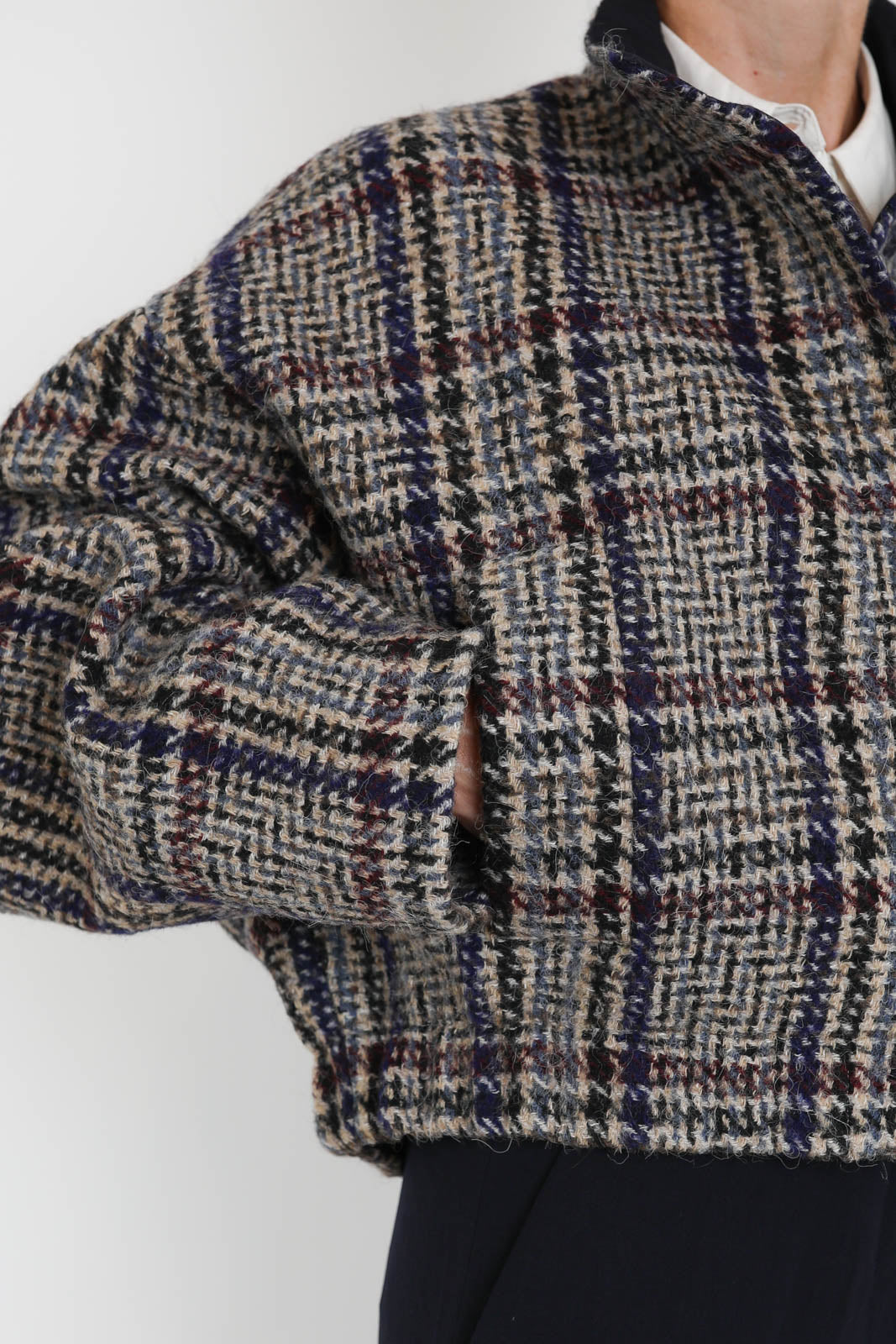 Zenggi, Jacke Wool Check in Limestone