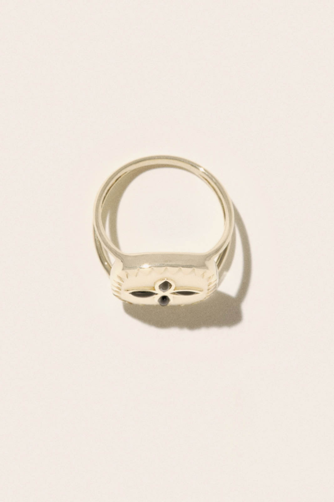 Pascale Monvoisin Ring Bowie N°2 in White/Onyx