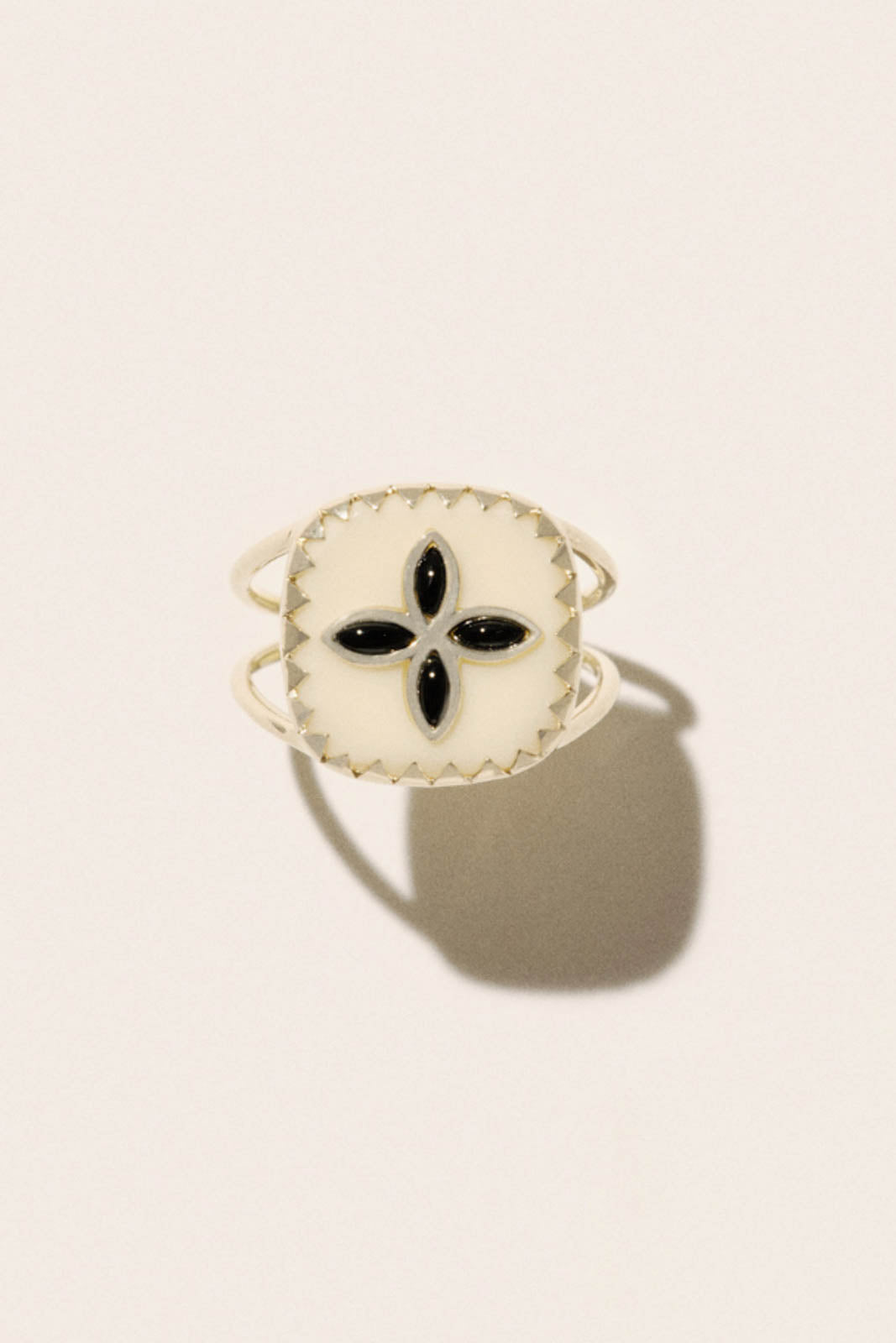 Pascale Monvoisin Ring Bowie N°2 in White/Onyx
