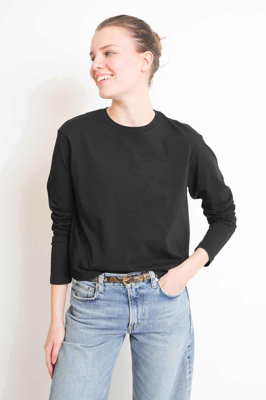 Agolde, Langarm-Shirt Sydney in Schwarz