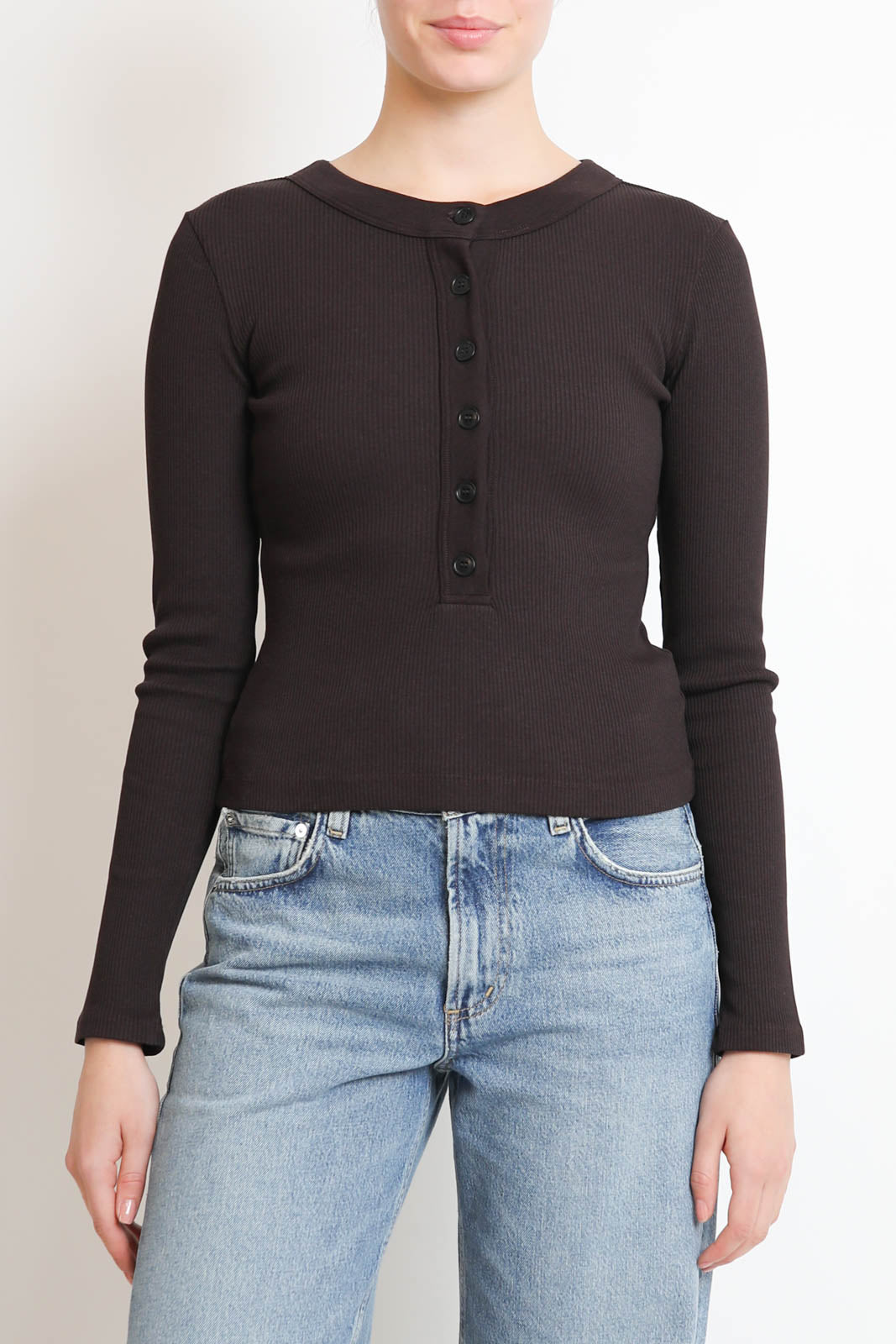 Citizens of Humanity, Pullover Varra Henley in Chocolate