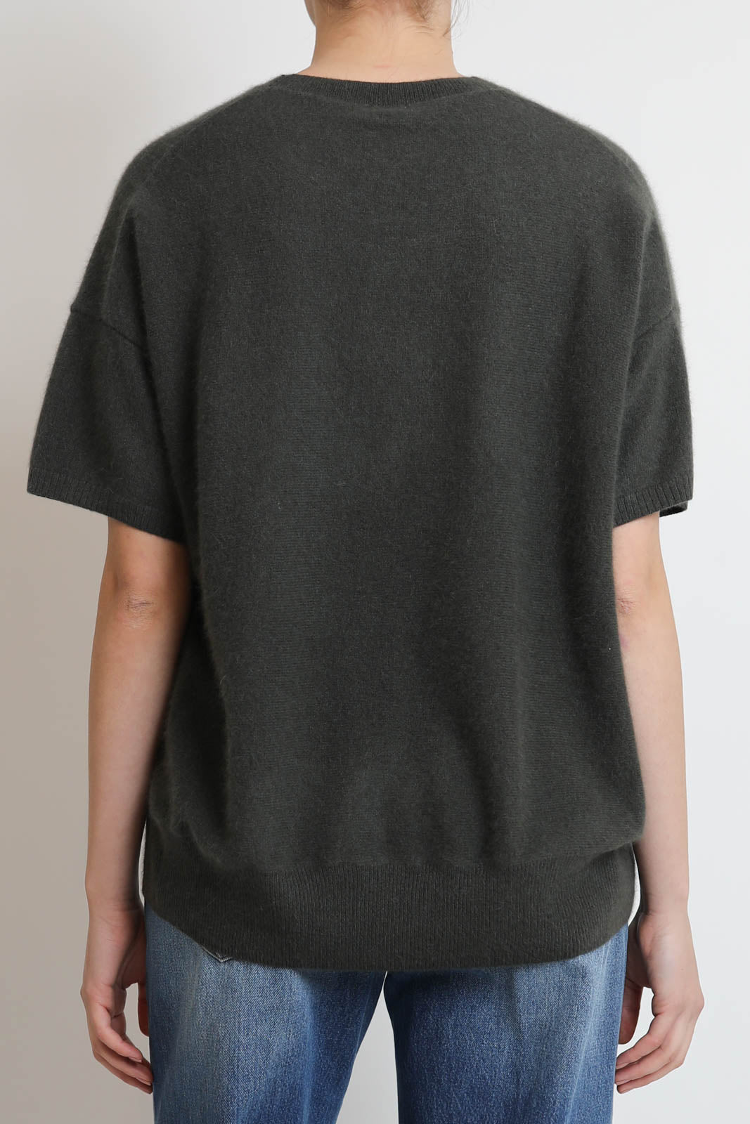 C. T. Plage, Pullover mit kurzen Ärmeln Round in Khaki