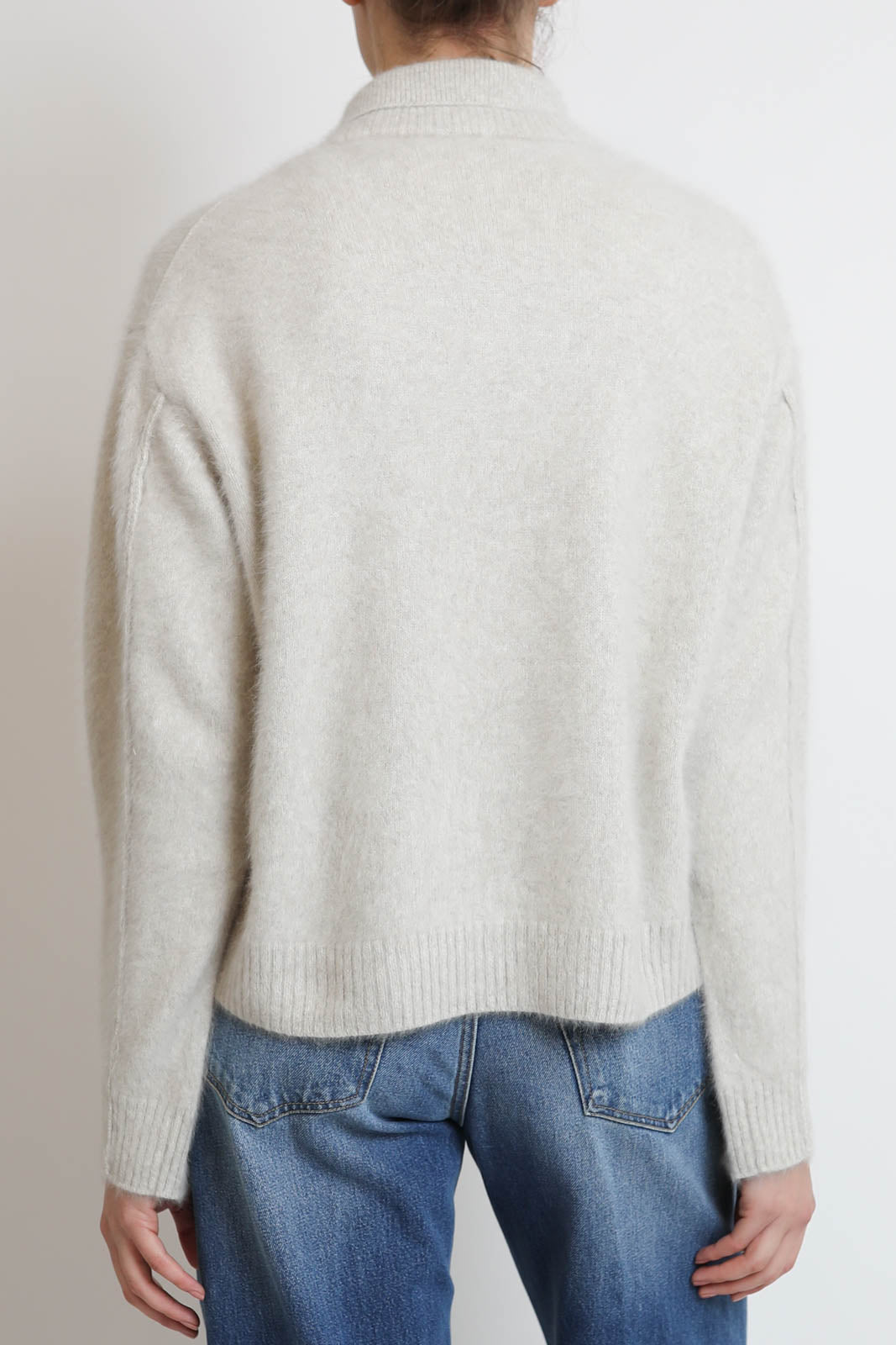 C. T. Plage, Cardigan Polo Neck in Ivory