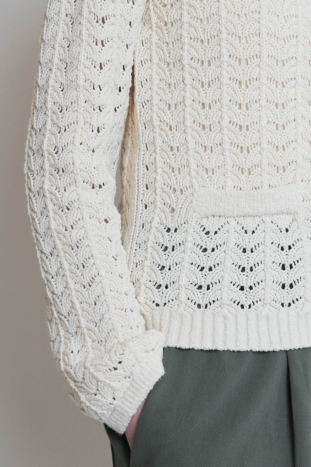 Forte-Forte, Cardigan Cotton Fan in Yogurt