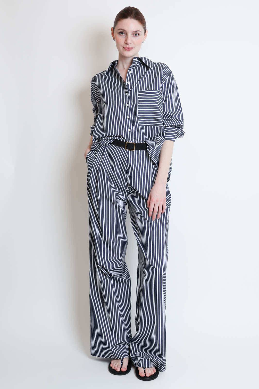 Atelier 1985, Hose Marlene in Blau/Weiss