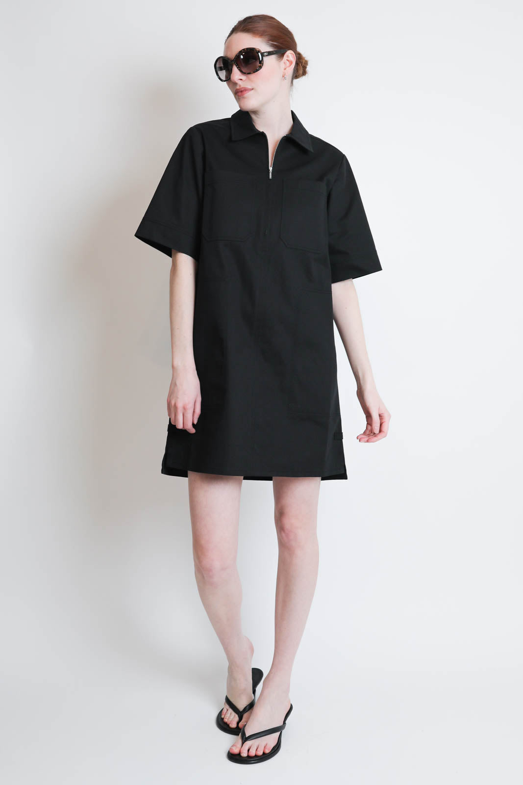 Lee Mathews, Kleid Drill Mini in Schwarz