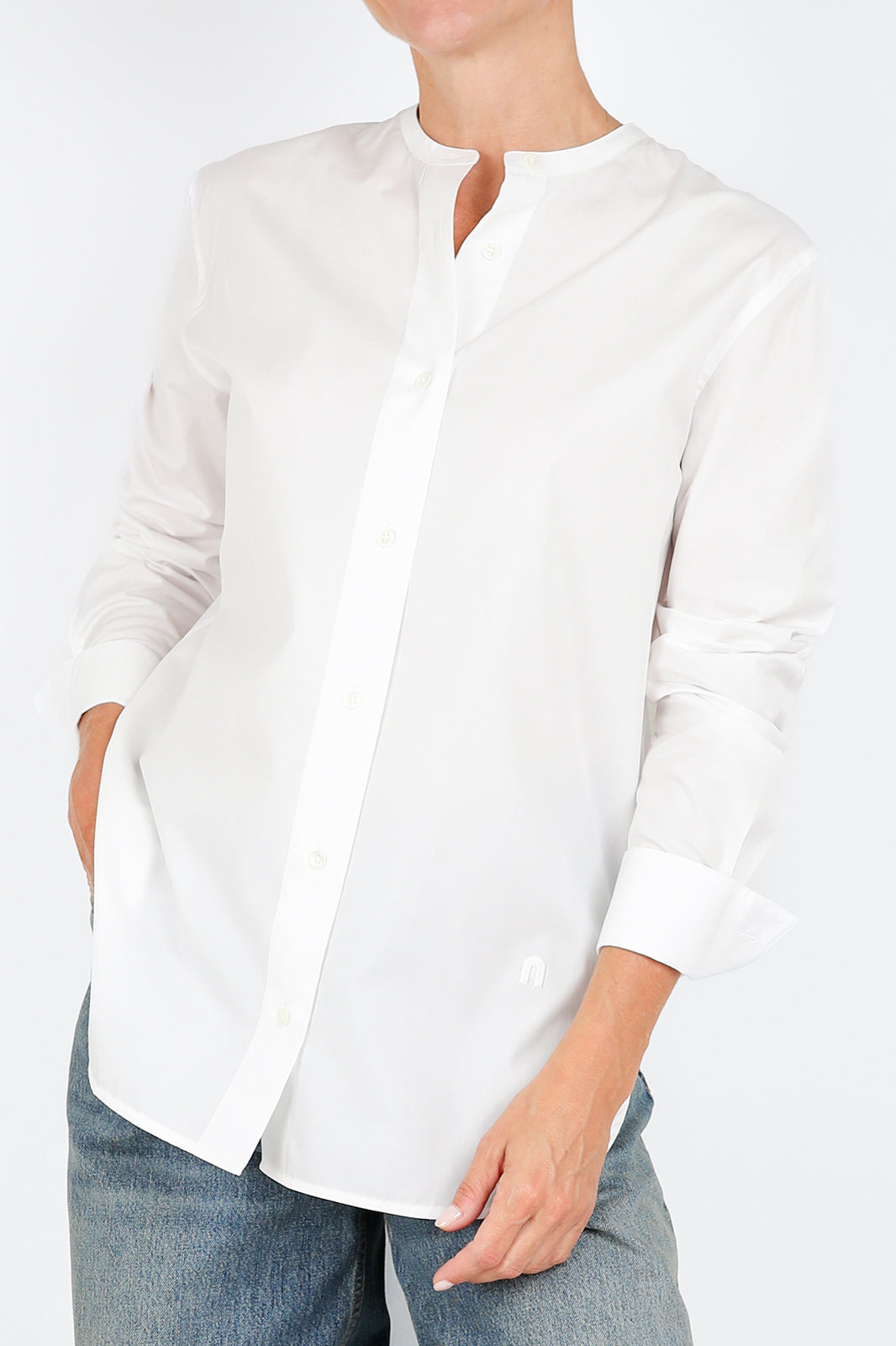 Bluse Pen in Weiss