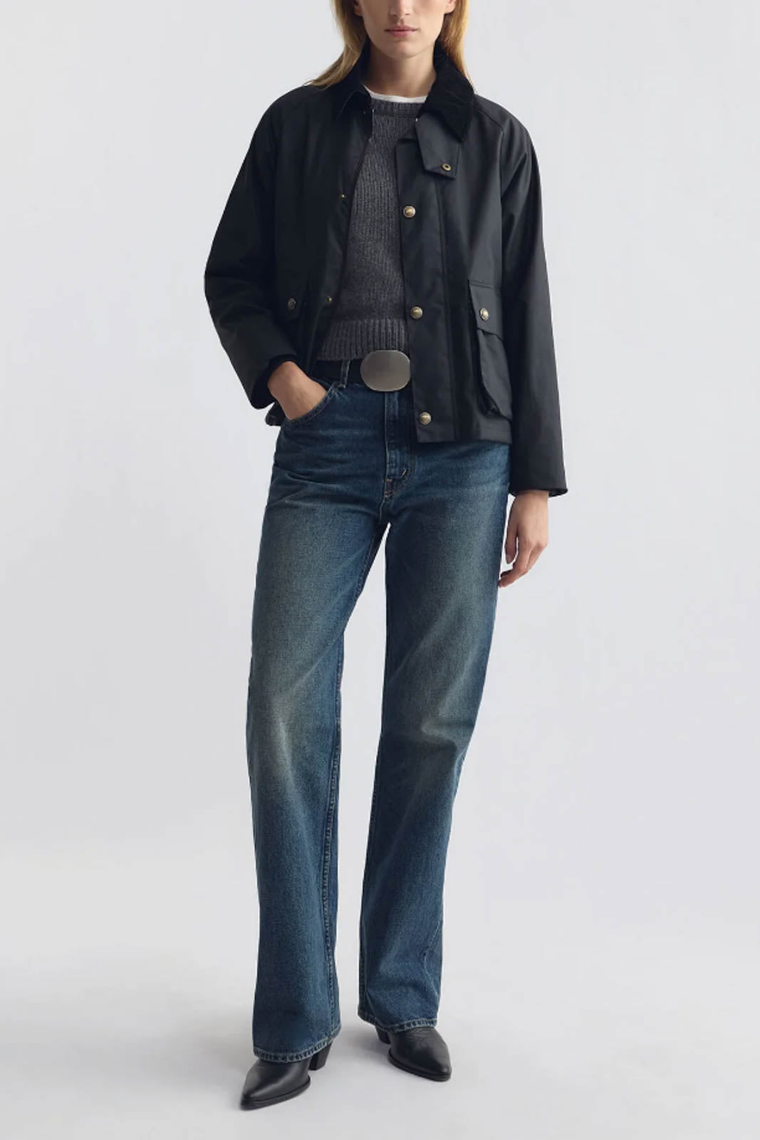 Nili Lotan, Jacke Brinley Waxed Short Parka in Schwarz