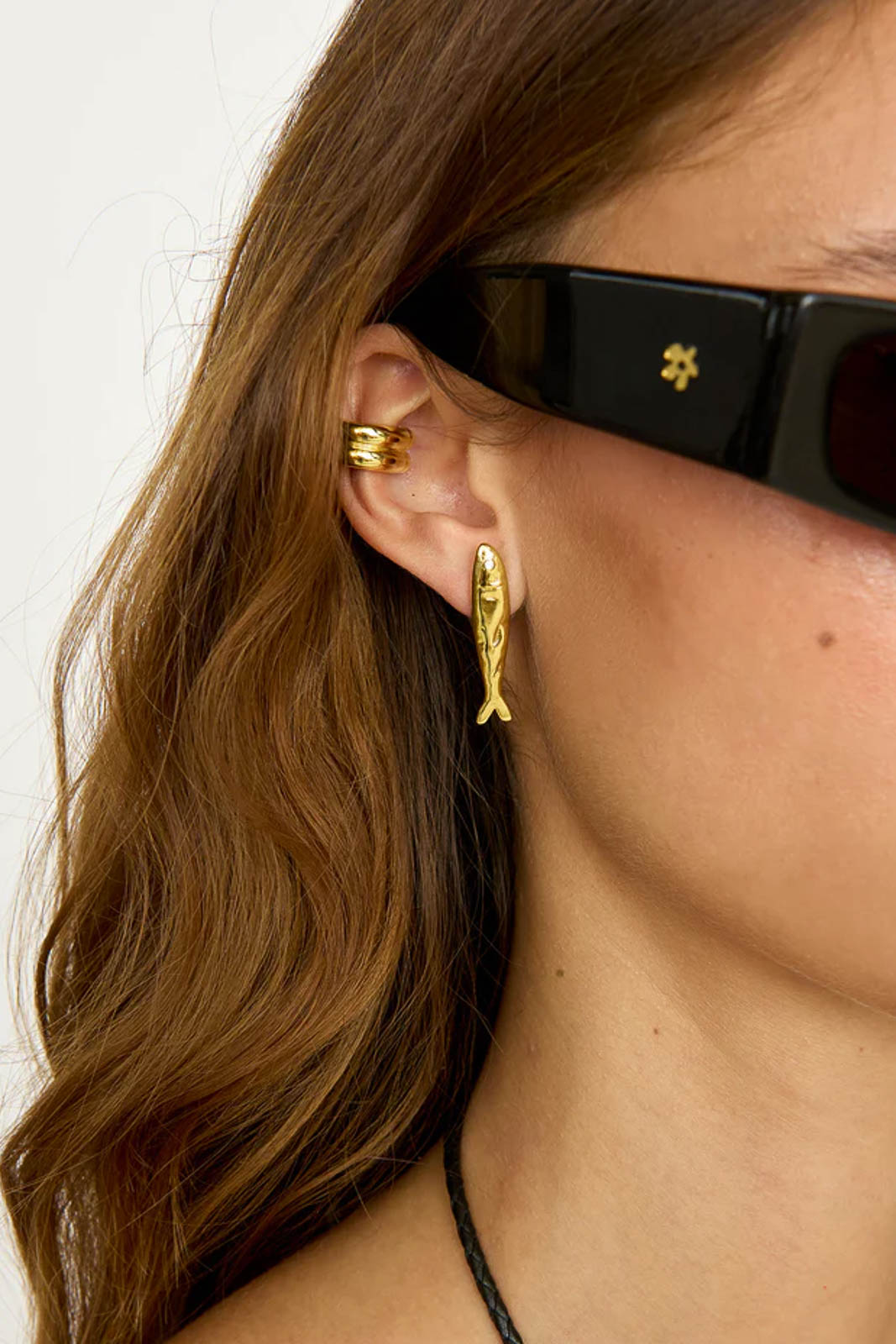 Éliou, Ohrringe Sardine and Fishbone in Gold