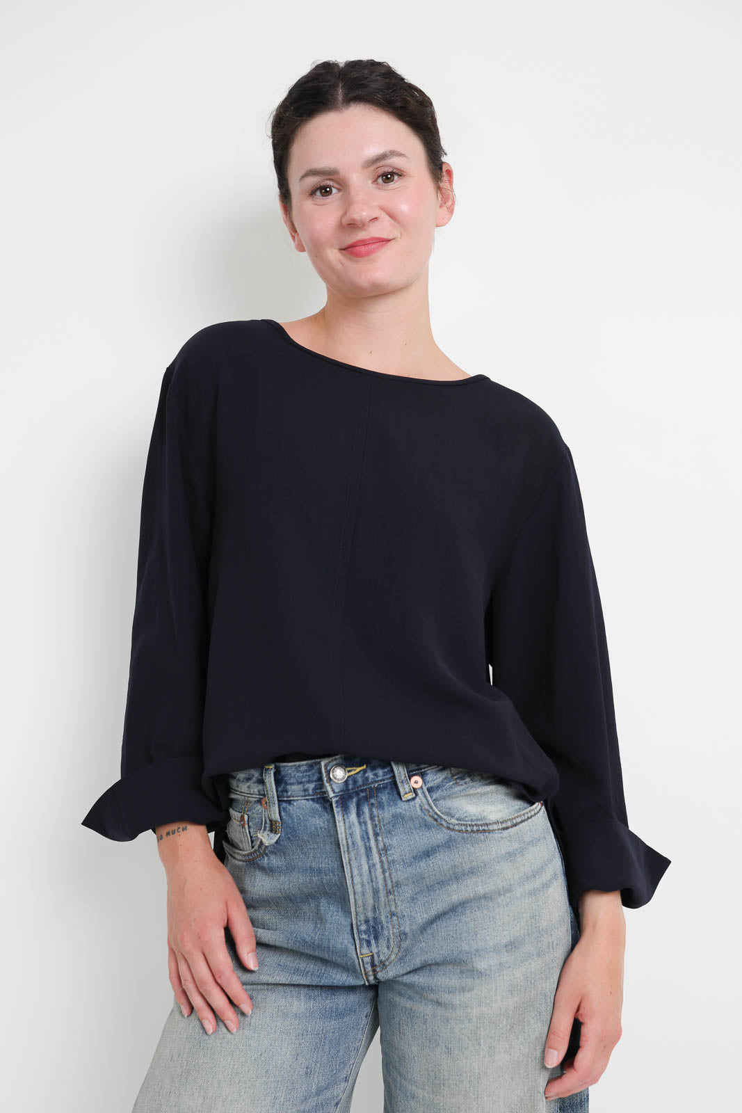 Zenggi Top Crepe in Midnight Blue