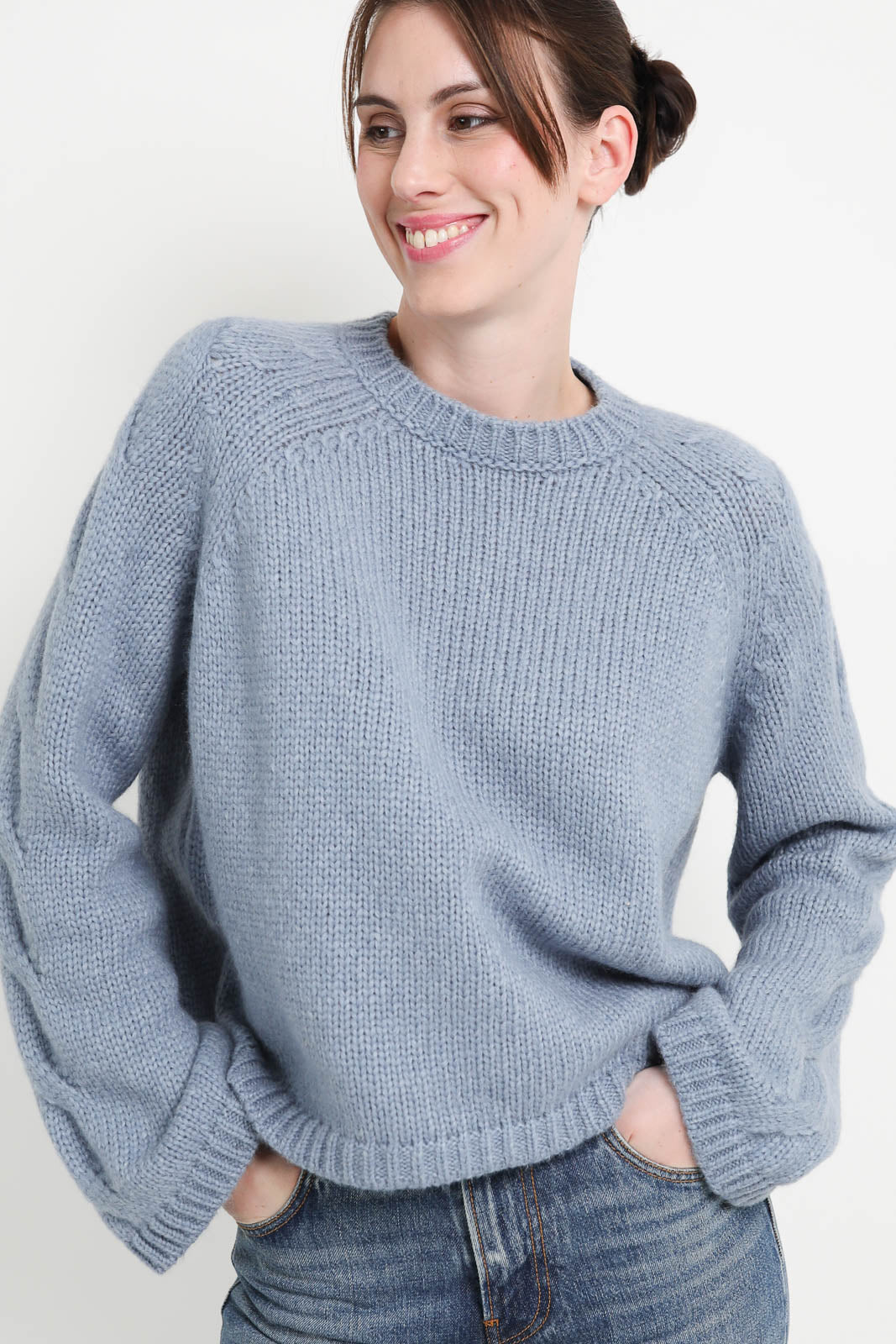 Roberto Collina Pullover Girocollo in Aqua