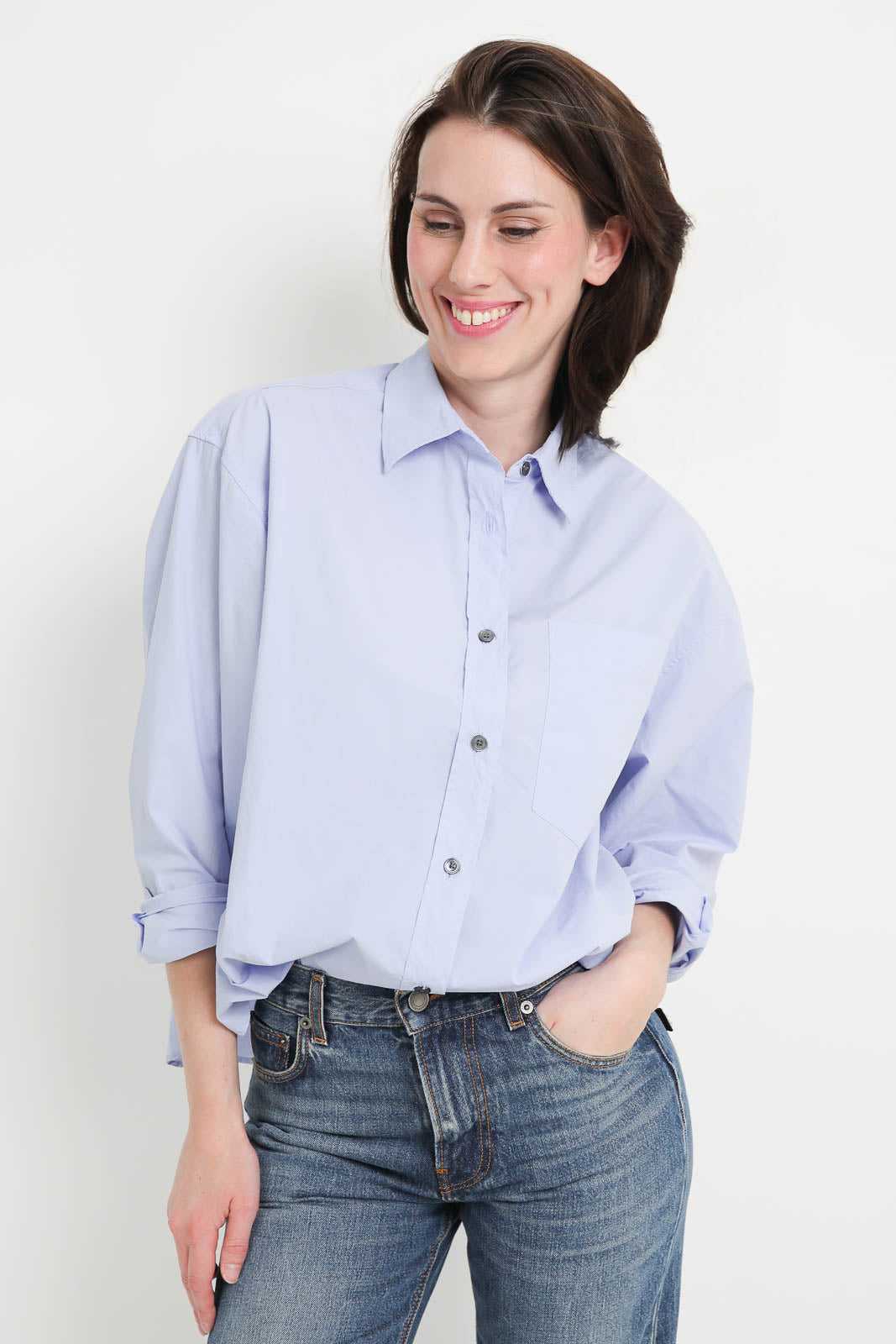 Zenggi Bluse Paper in Misty Blue