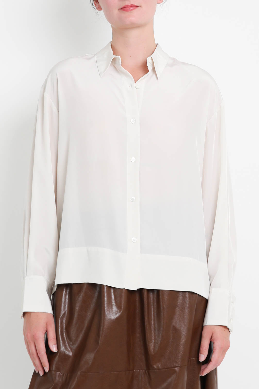 Zenggi Bluse Technosilk Boxy In Off White