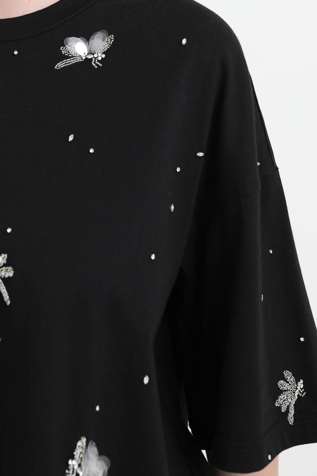 Forte-Forte, T-Shirt Carousel de Sylphes in Nero