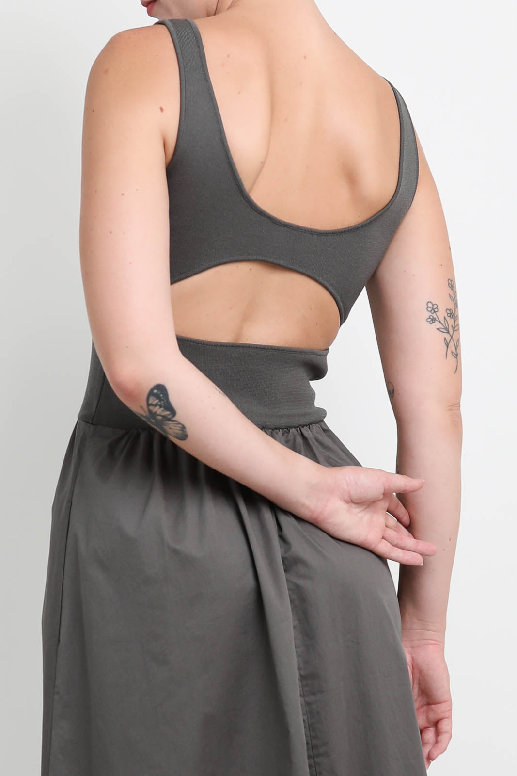 Kleid Bateau in Khaki