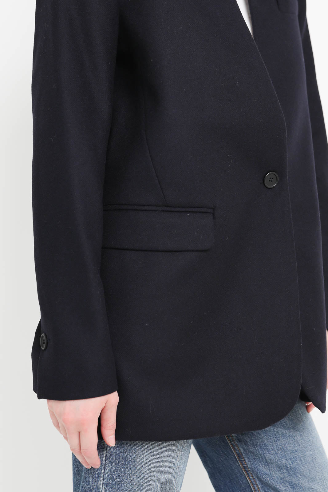 Zenggi, Blazer ohne Kragen in Midnight Blue