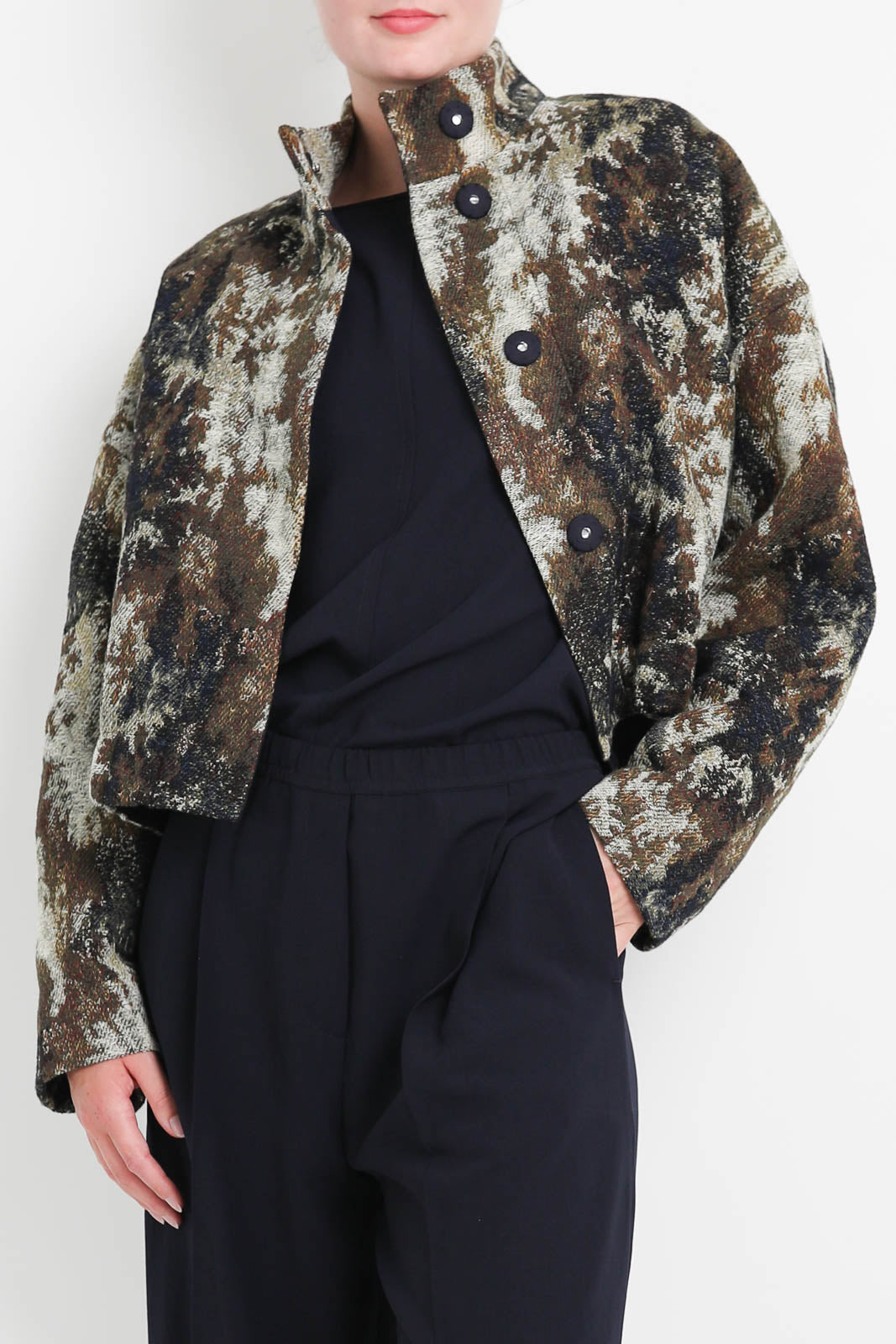 Zenggi Jacke aus Jacquard in Midnight Blue