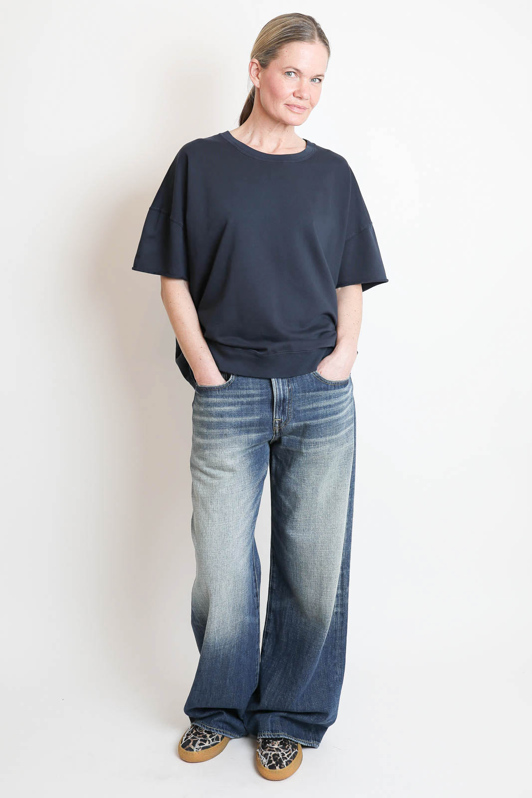 Bowery, T-Shirt aus Baumwolle in Navy