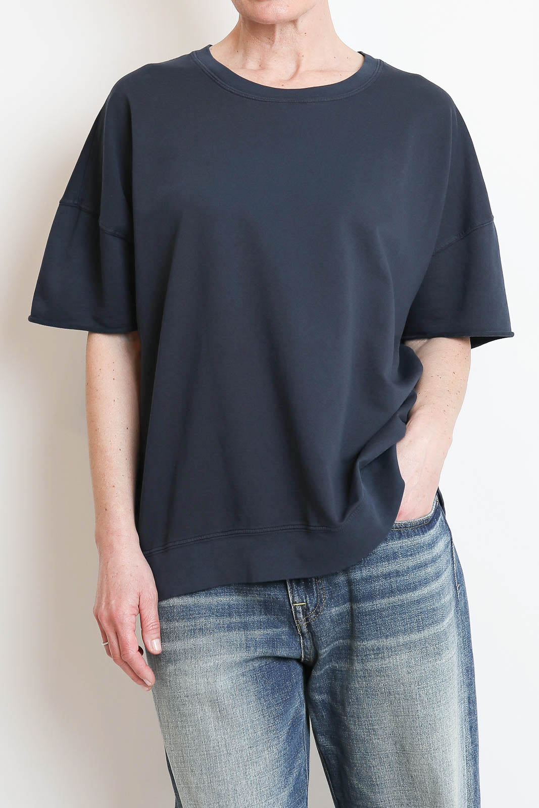 Bowery, T-Shirt aus Baumwolle in Navy