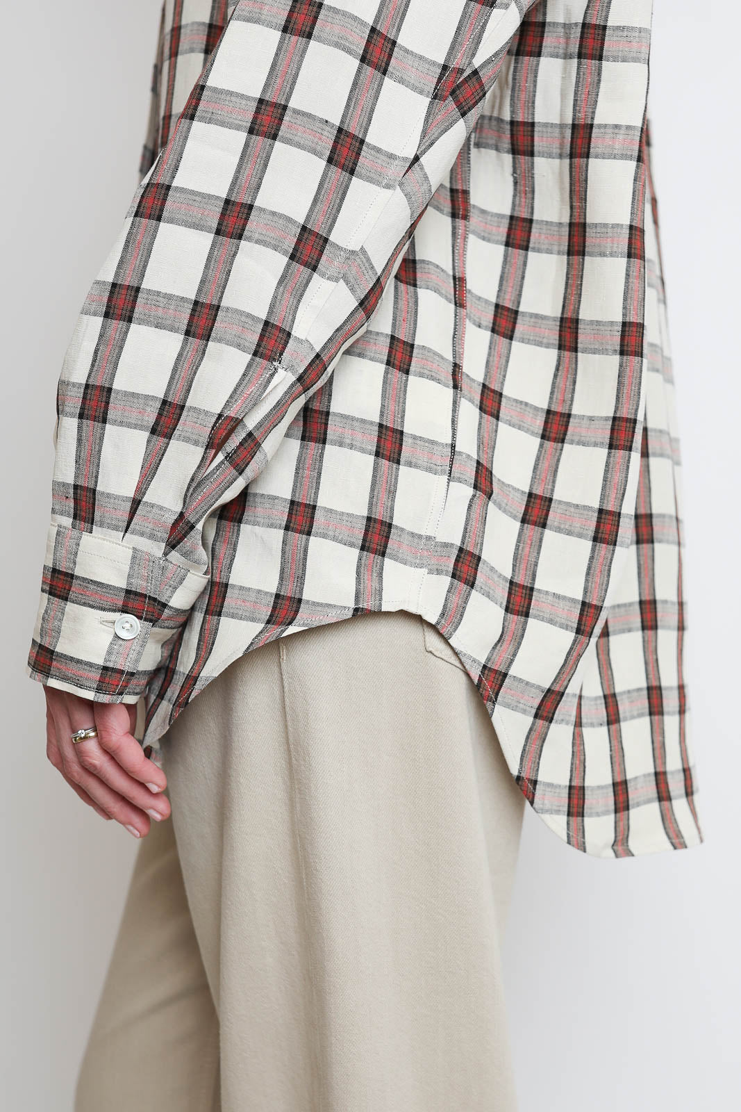 Rohe, Bluse Oversized in Red Table Check