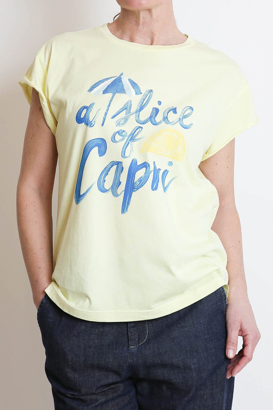 Bowery, T-Shirt Slice of Capri in Vintage Lemonade