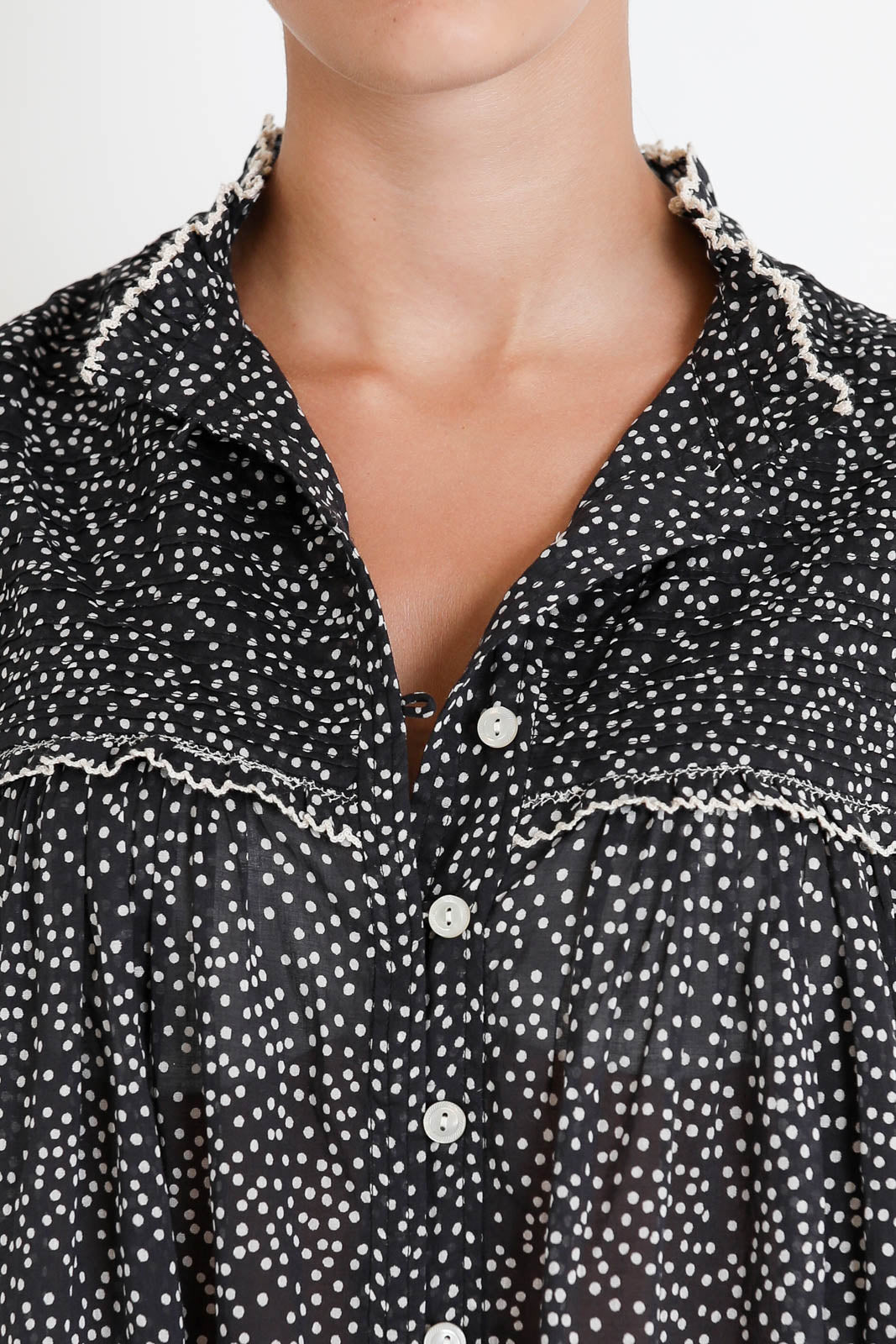 Marant Etoile, Bluse Dersia in Black/Ecru