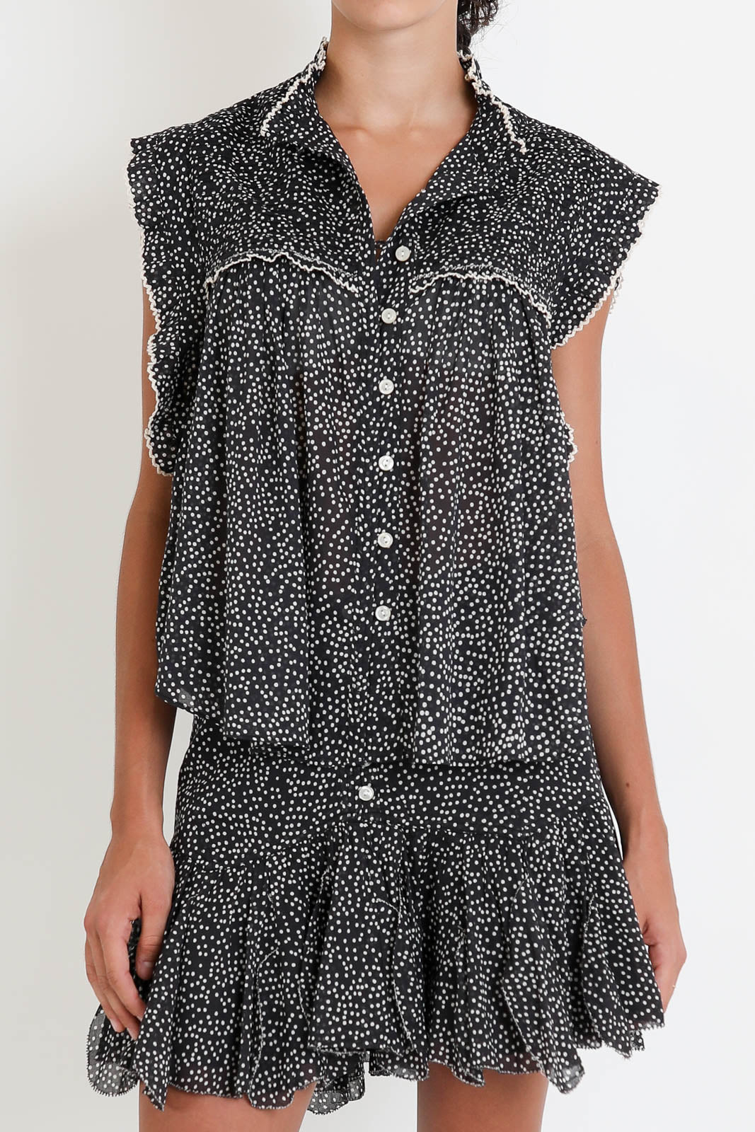 Marant Etoile, Bluse Dersia in Black/Ecru