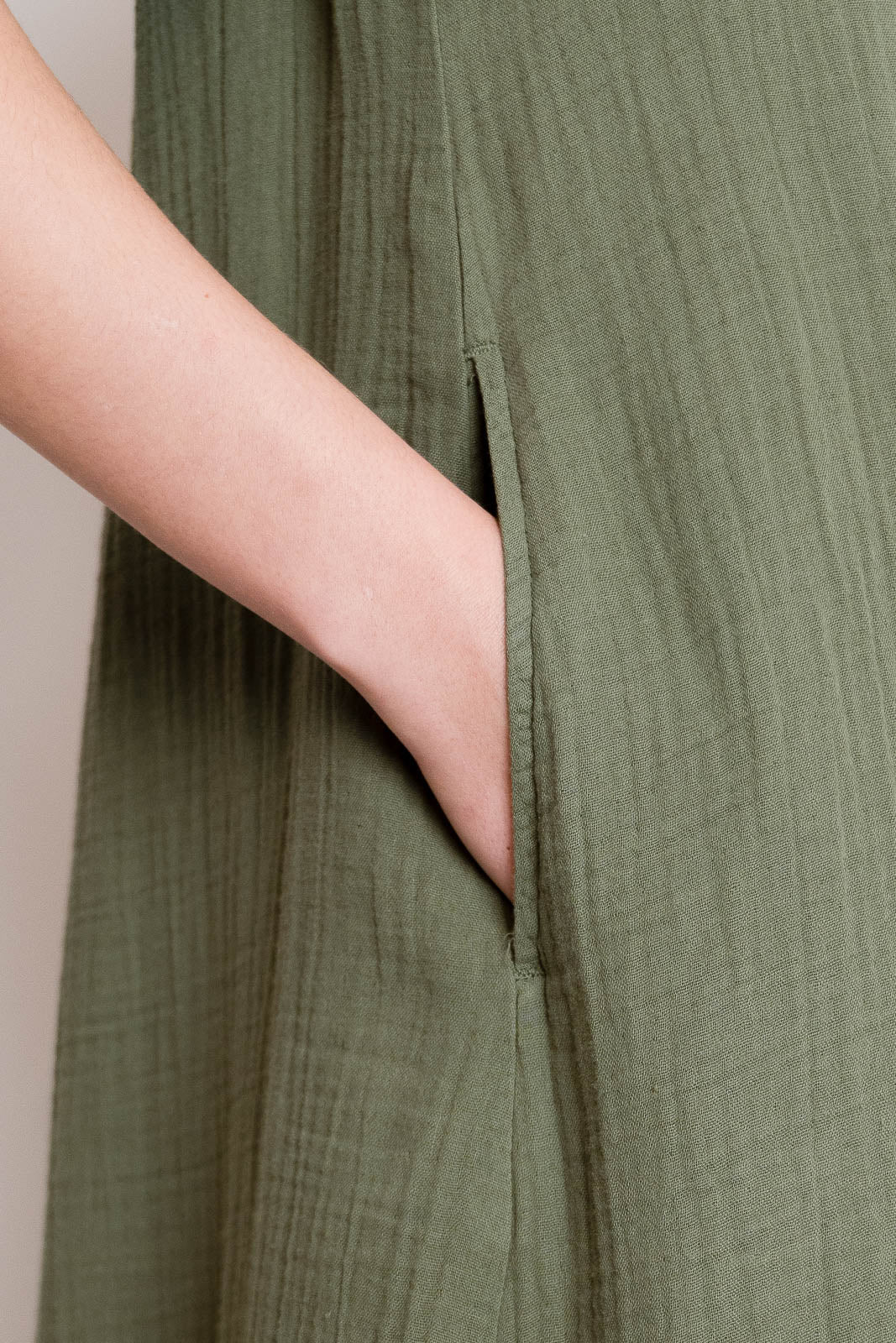 Xirena, dress hem in olive moss