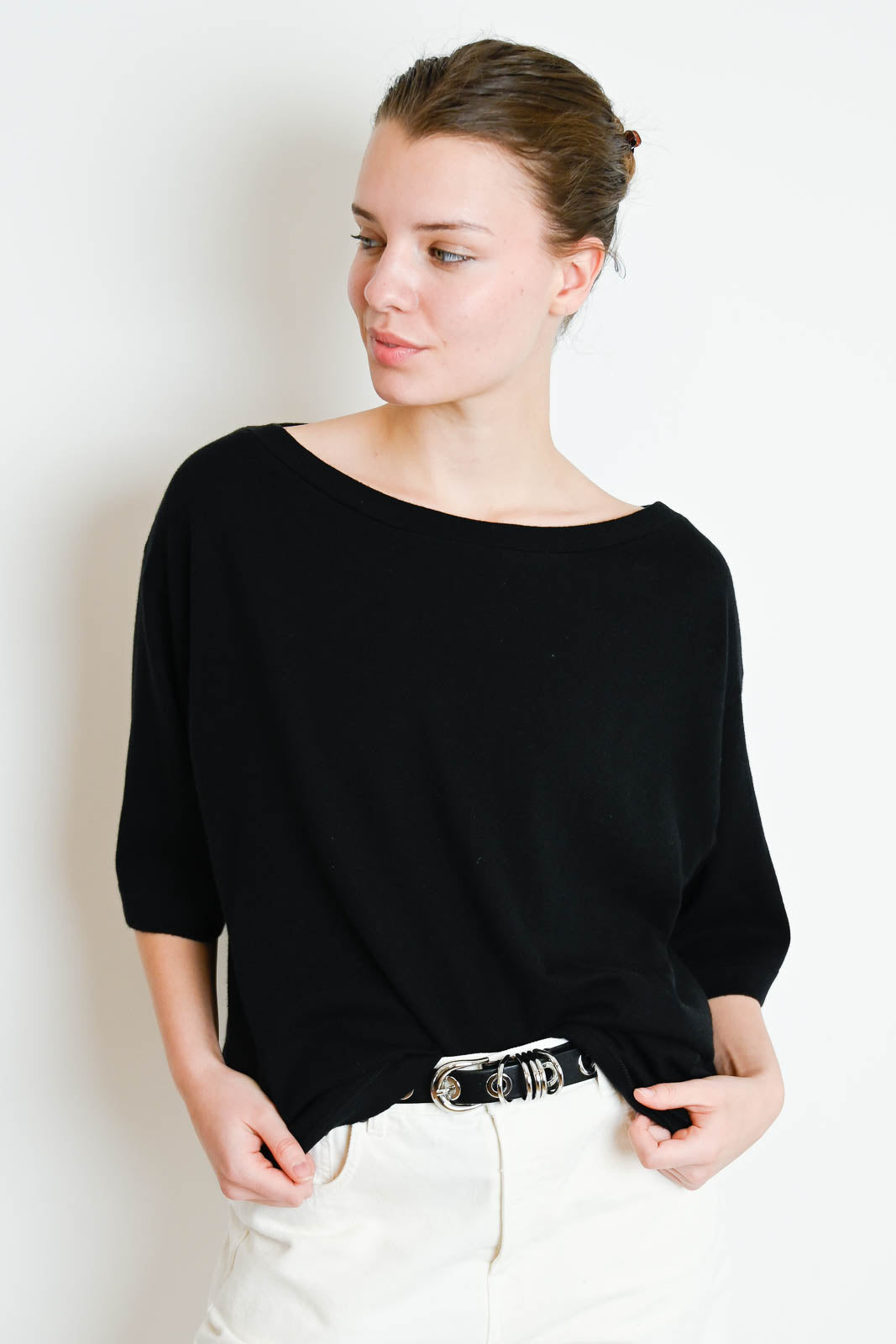 Extreme Cashmere, Pullover Collum in Raven