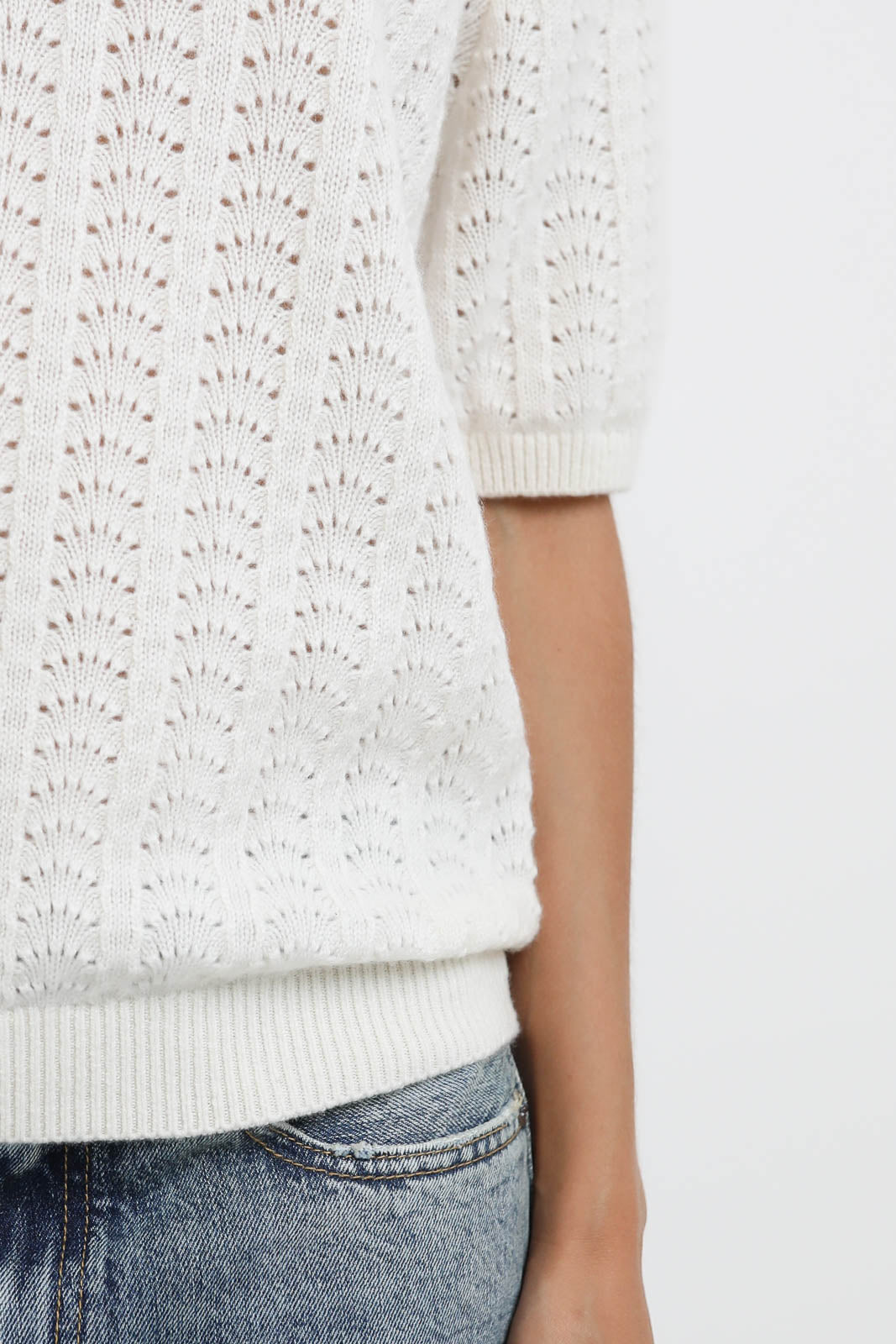 T-Shirt Cecelia Pointelle in Cream