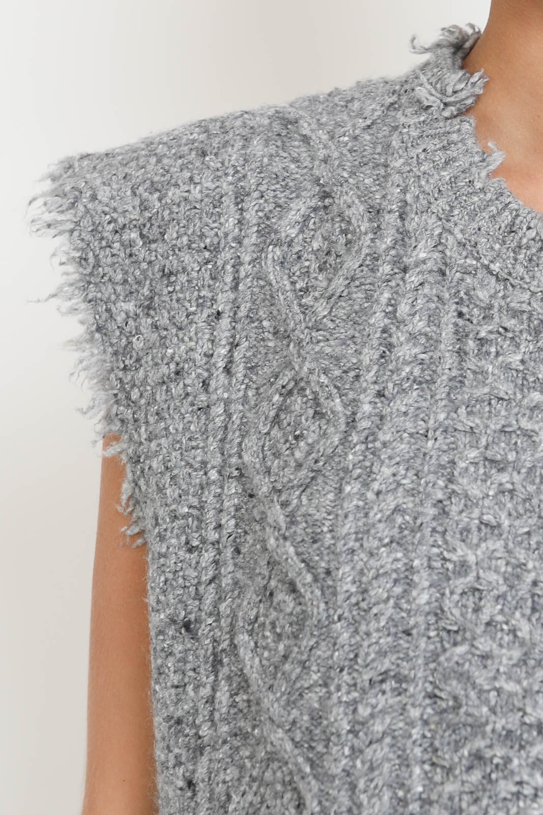 Veste Boyfriend Cable in Heather Grey